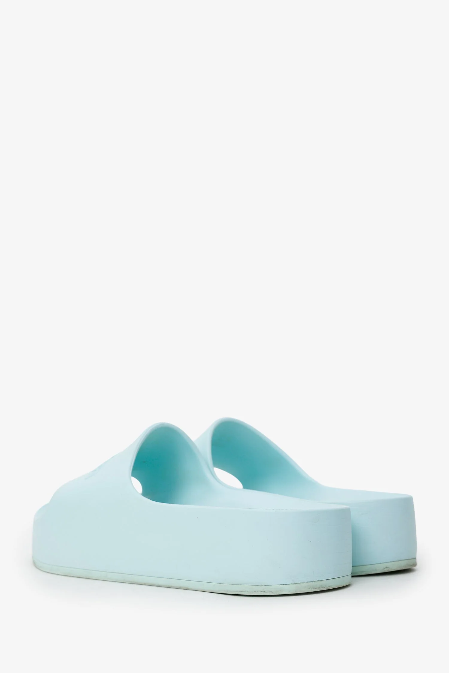 Balenciaga Mint Green Rubber Slides Sandals Size 8 - Image 4