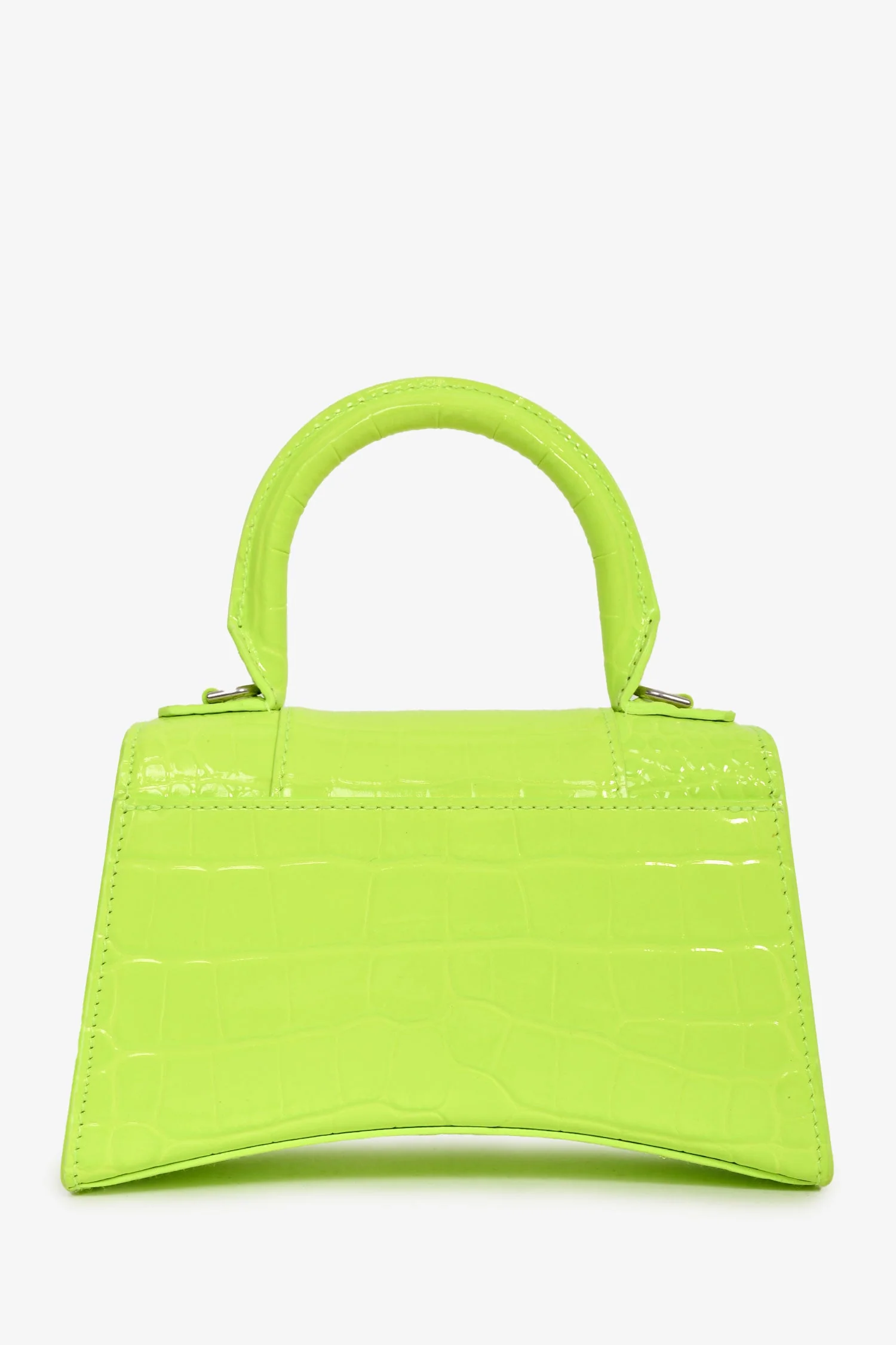 Balenciaga Neon Yellow  Croc Embossed XS Hourglass Top Handle Bag - Image 2