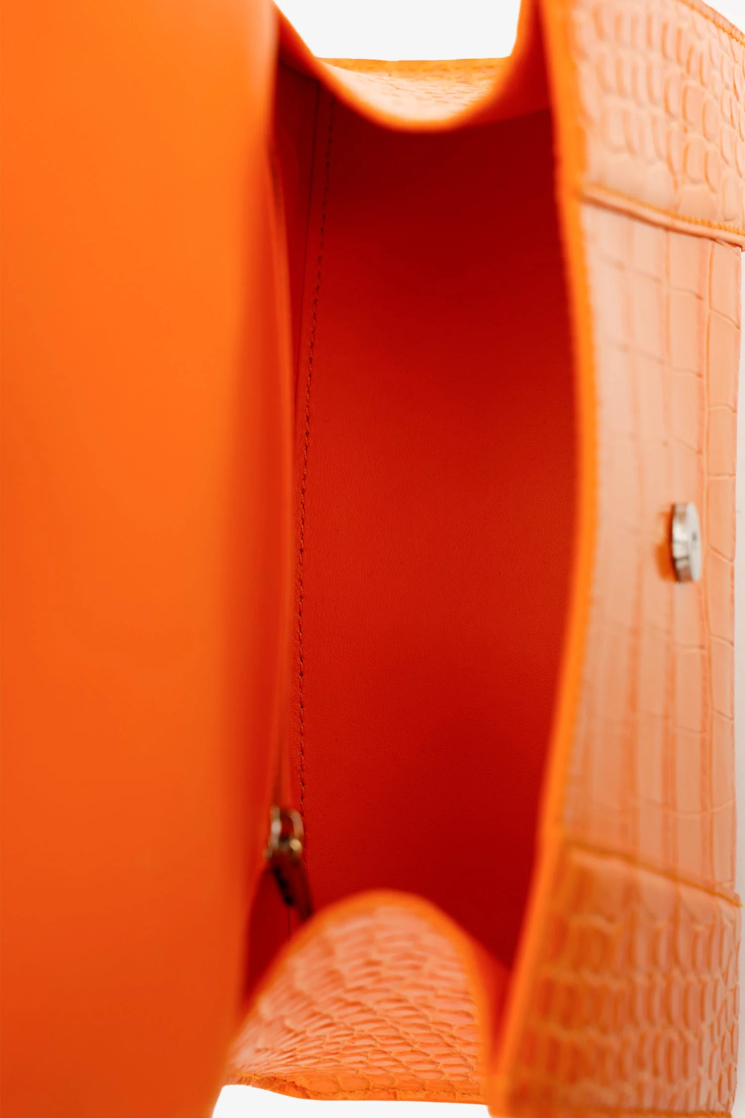 Balenciaga Orange Croc Embossed Small Hourglass Top Handle Bag With Strap - Image 7