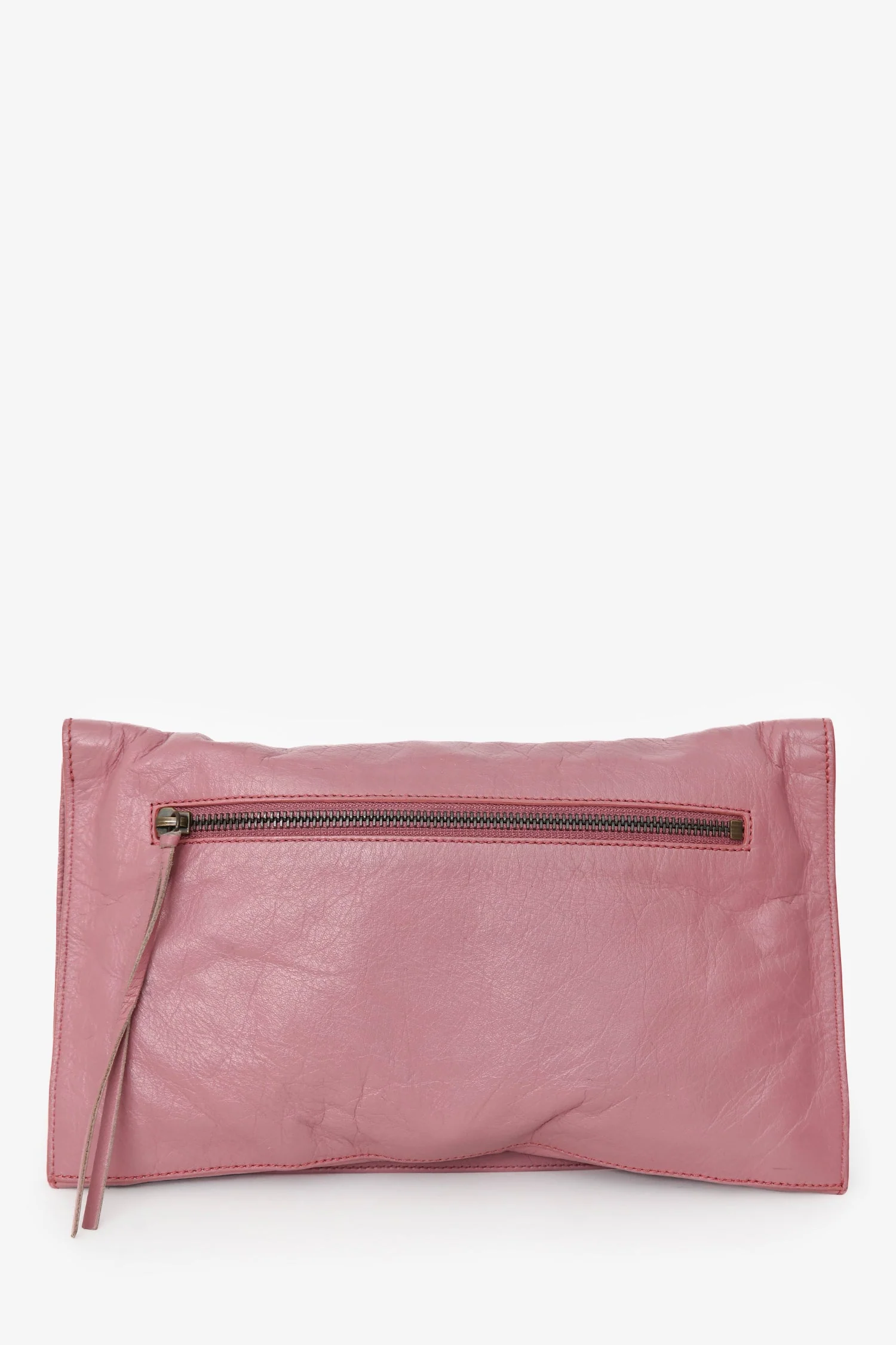 Balenciaga Pink Leather Envelope Clutch - Image 2