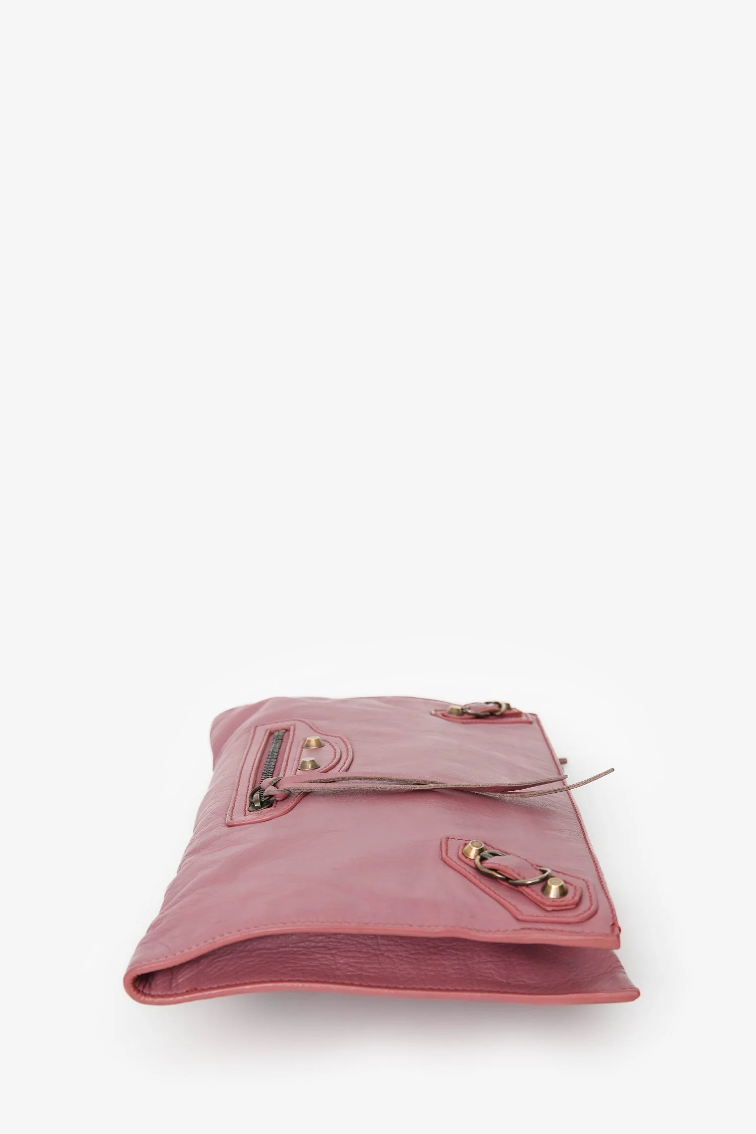 Balenciaga Pink Leather Envelope Clutch - Image 4