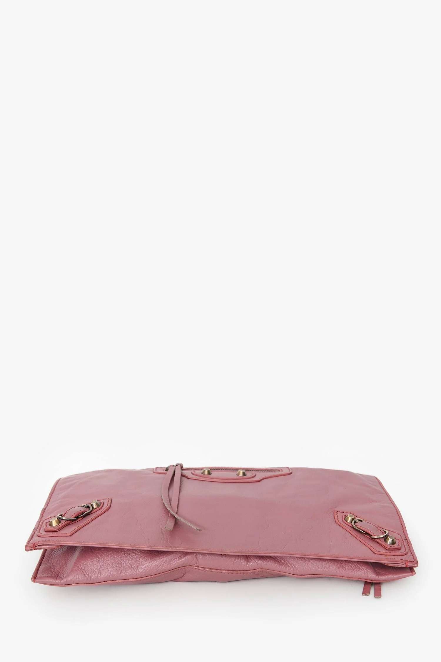 Balenciaga Pink Leather Envelope Clutch - Image 5