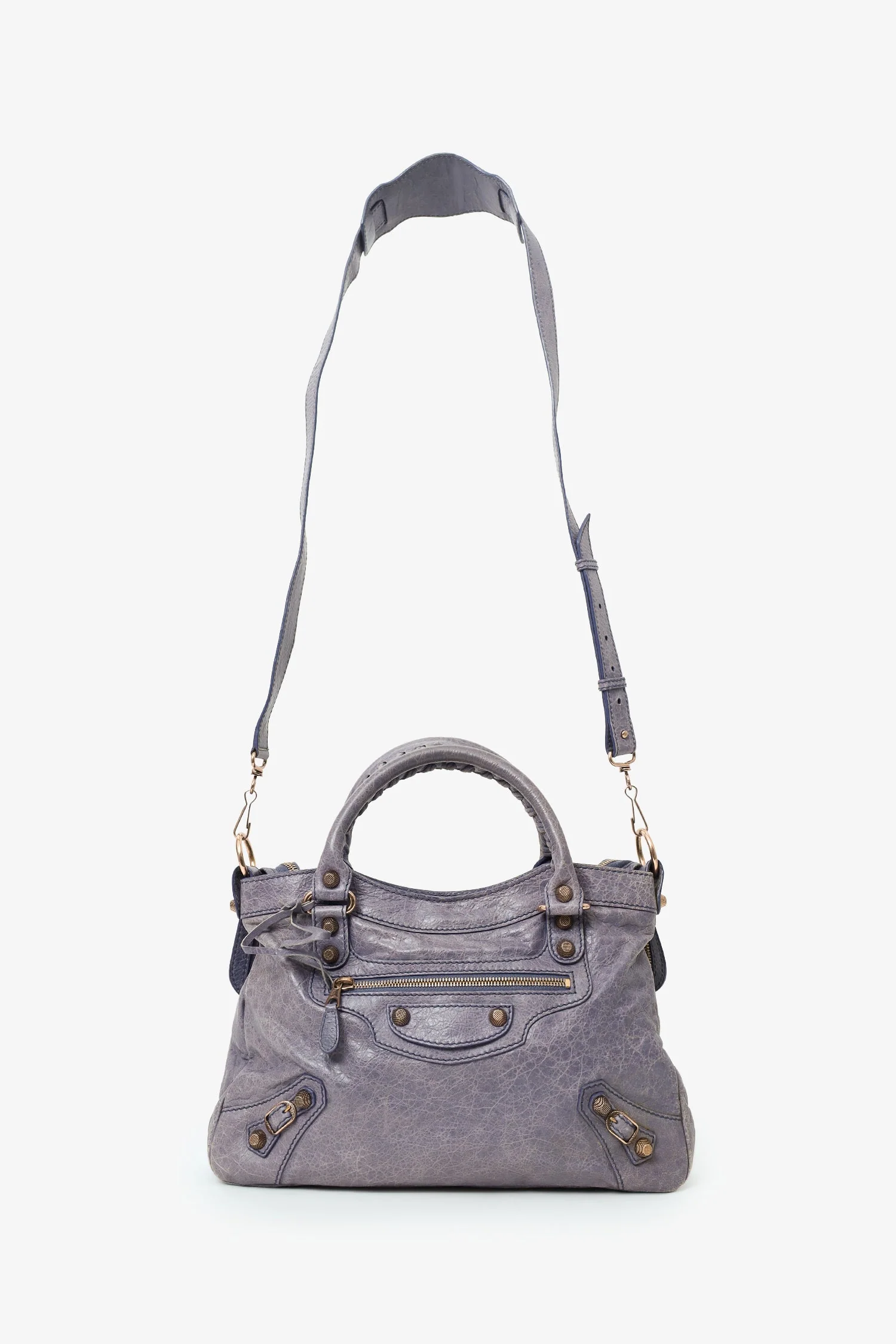 Balenciaga Purple Leather Motocross Giant 12 First Bag - Image 6