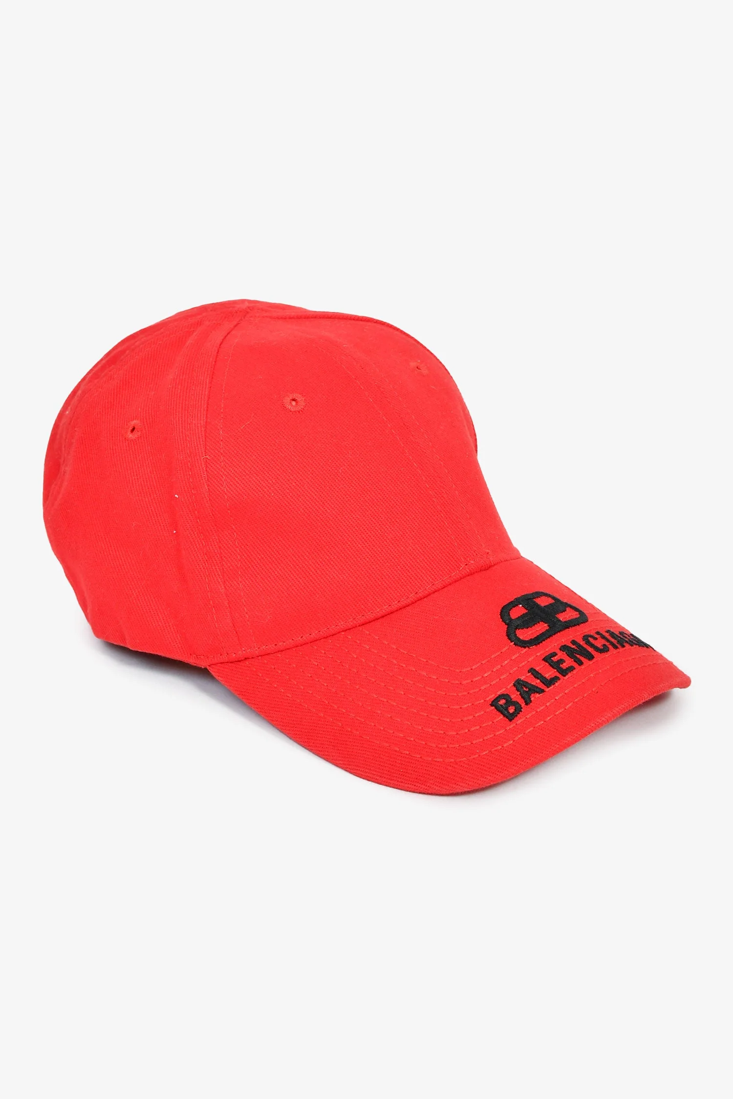 Balenciaga Red Cotton Logo Baseball Cap Size L - Image 2