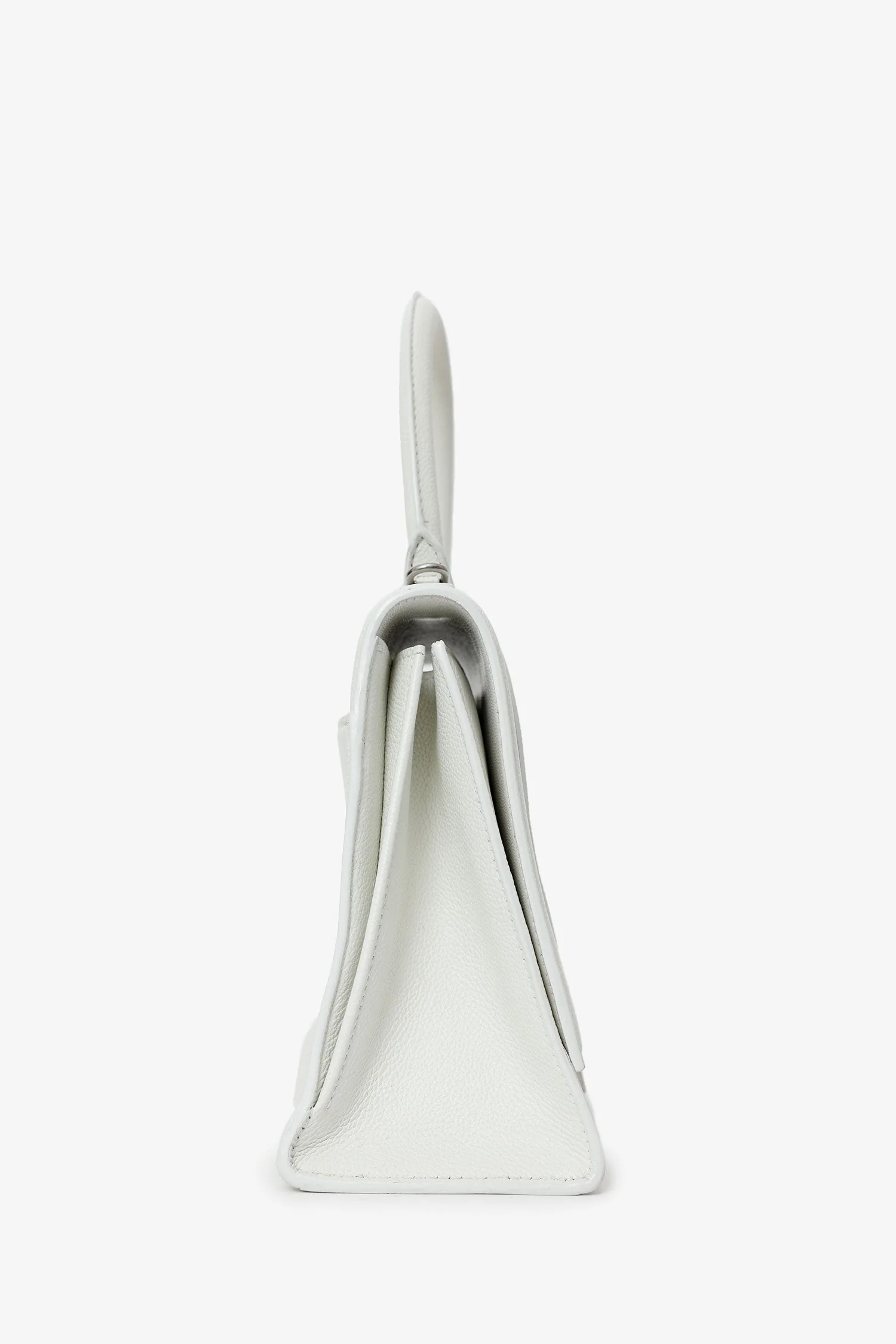Balenciaga White Grained Leather Small Hourglass Bag With Strap - Image 3