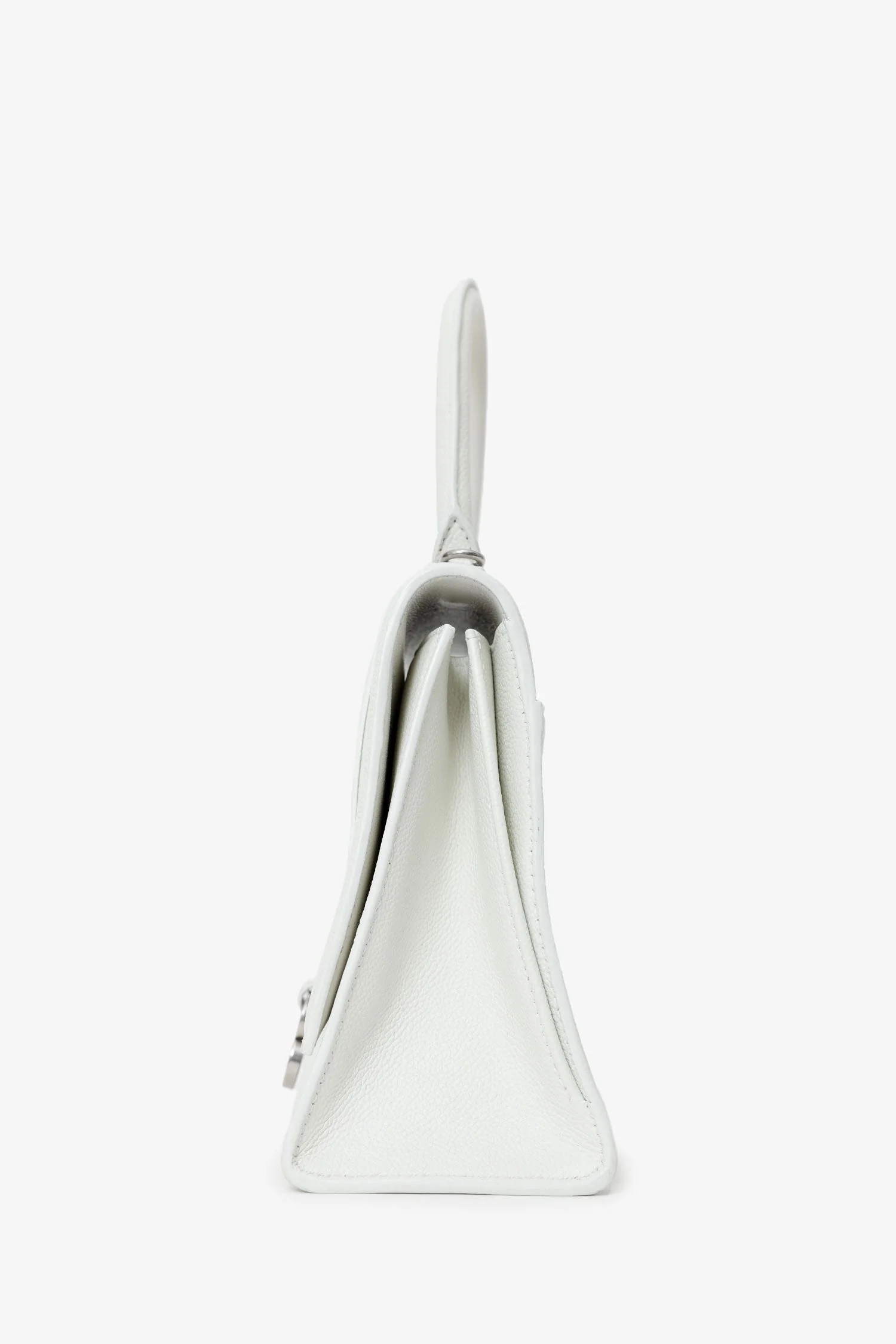Balenciaga White Grained Leather Small Hourglass Bag With Strap - Image 4