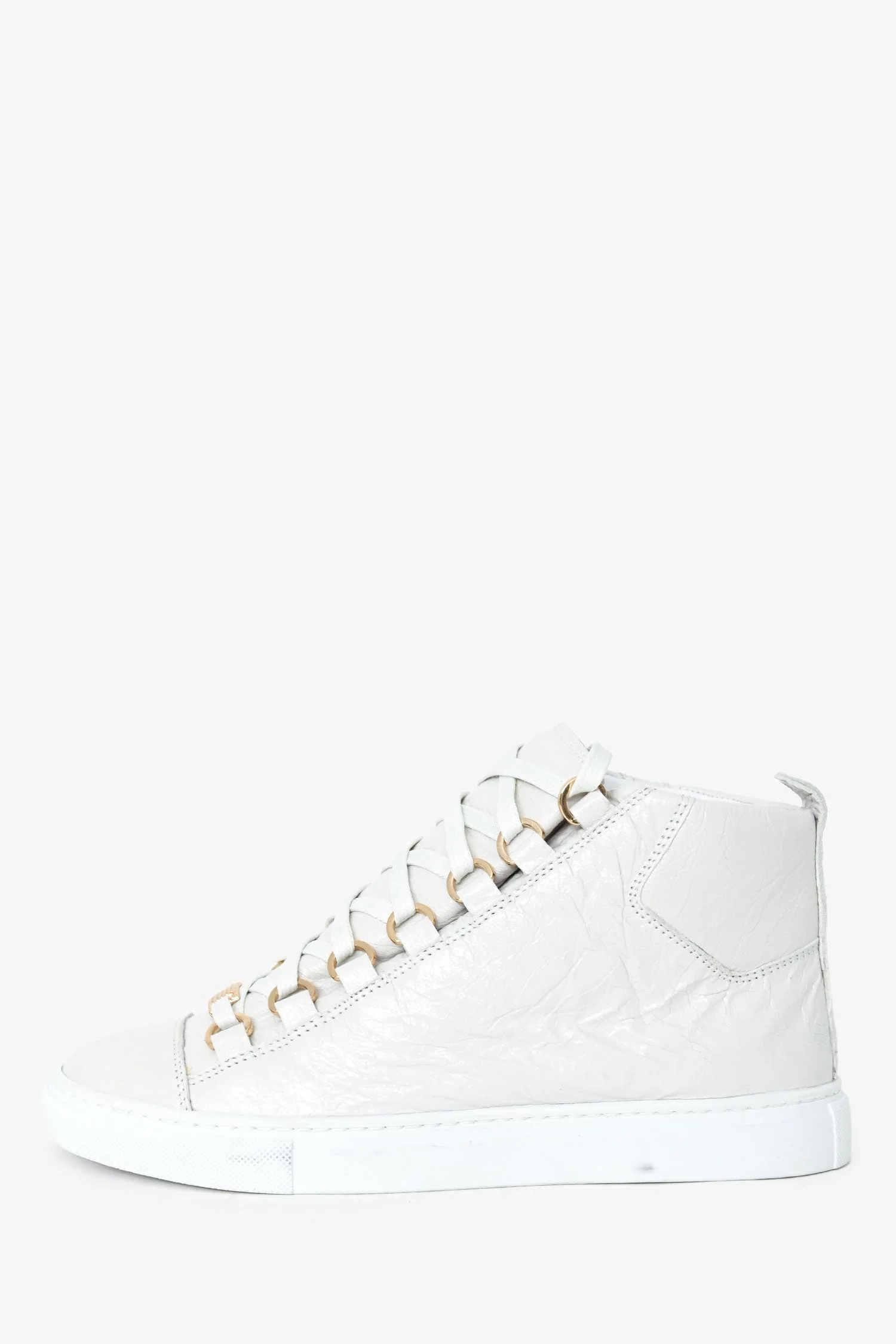Balenciaga White Leather High Top Sneakers Size 35 - Image 5