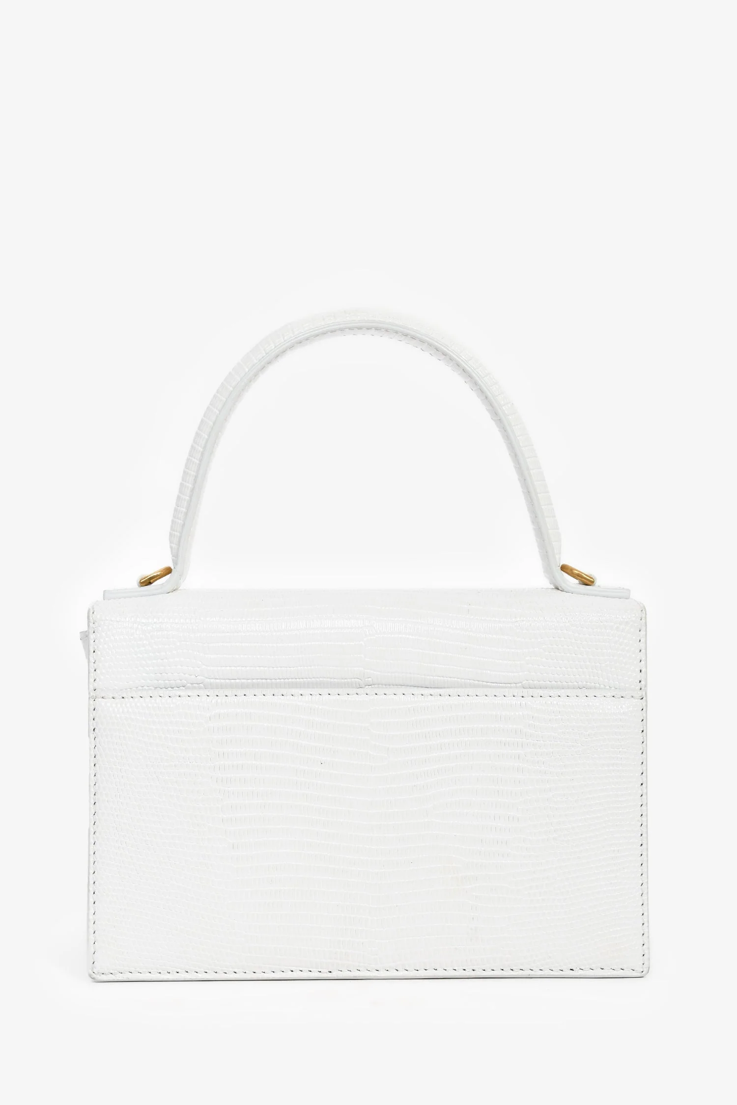 Balenciaga White Lizard Embossed Sharp XS Top Handle - Image 2