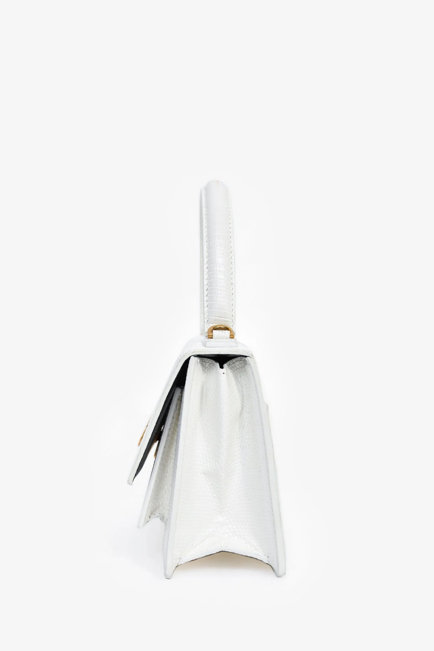 Balenciaga White Lizard Embossed Sharp XS Top Handle - Image 3