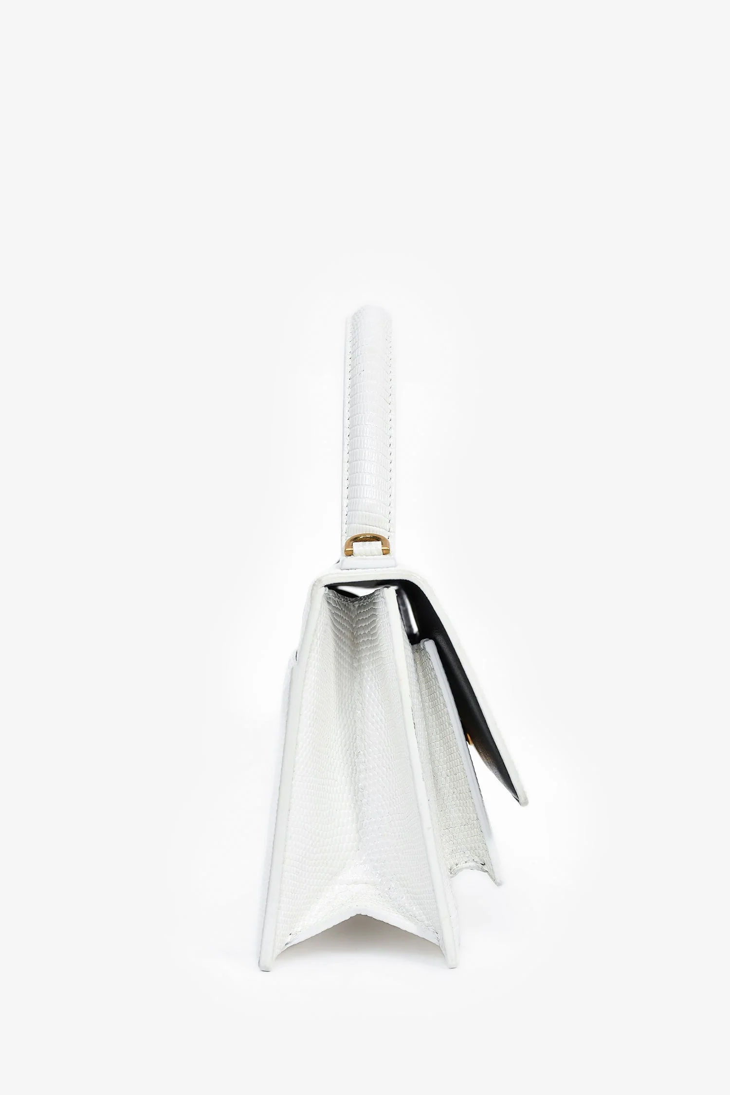 Balenciaga White Lizard Embossed Sharp XS Top Handle - Image 4