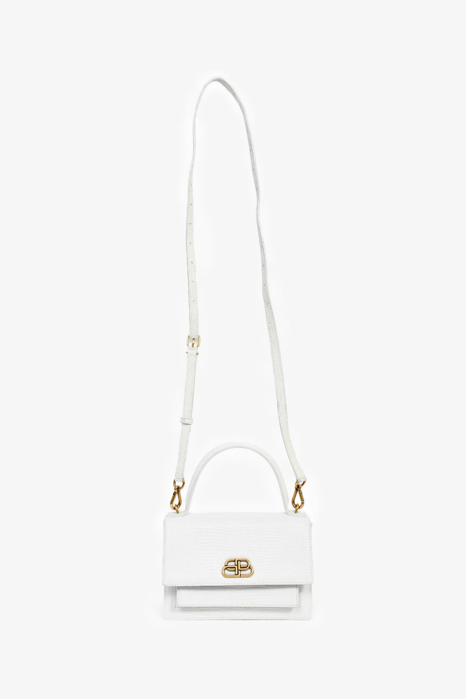 Balenciaga White Lizard Embossed Sharp XS Top Handle - Image 7