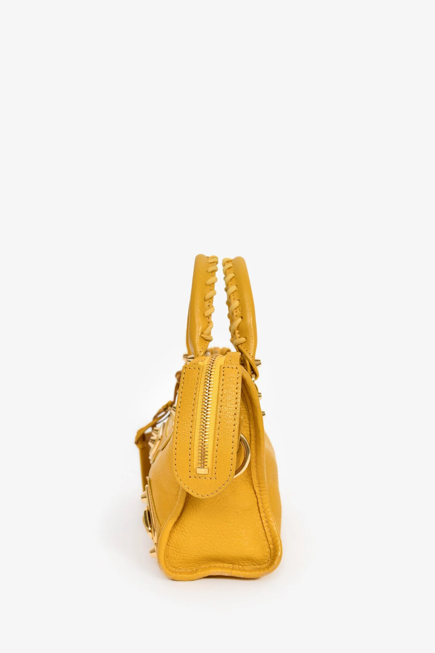 Balenciaga Yellow Leather 'Le City Bag' Mini Top Handle Bag - Image 5
