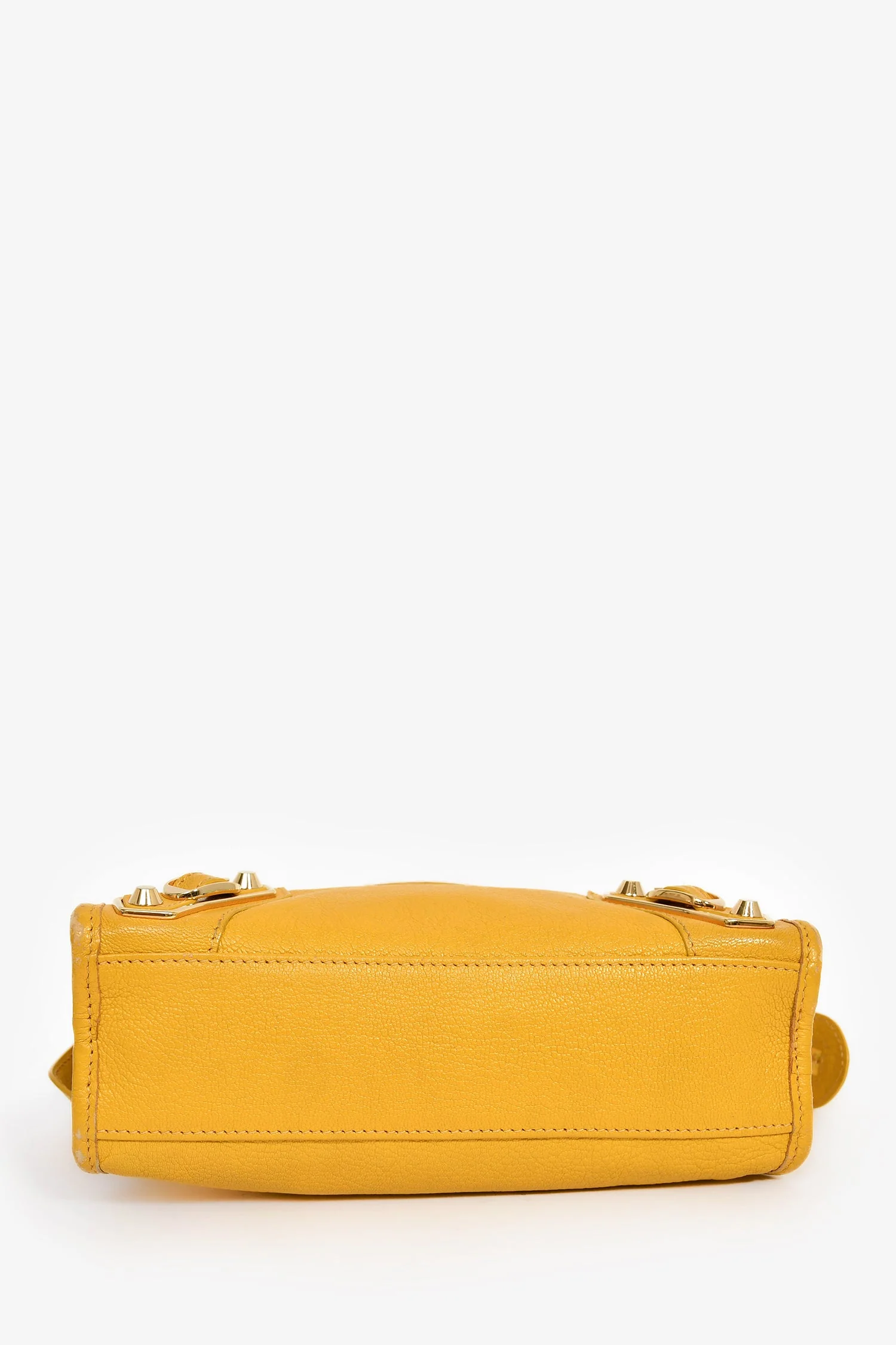 Balenciaga Yellow Leather 'Le City Bag' Mini Top Handle Bag - Image 6