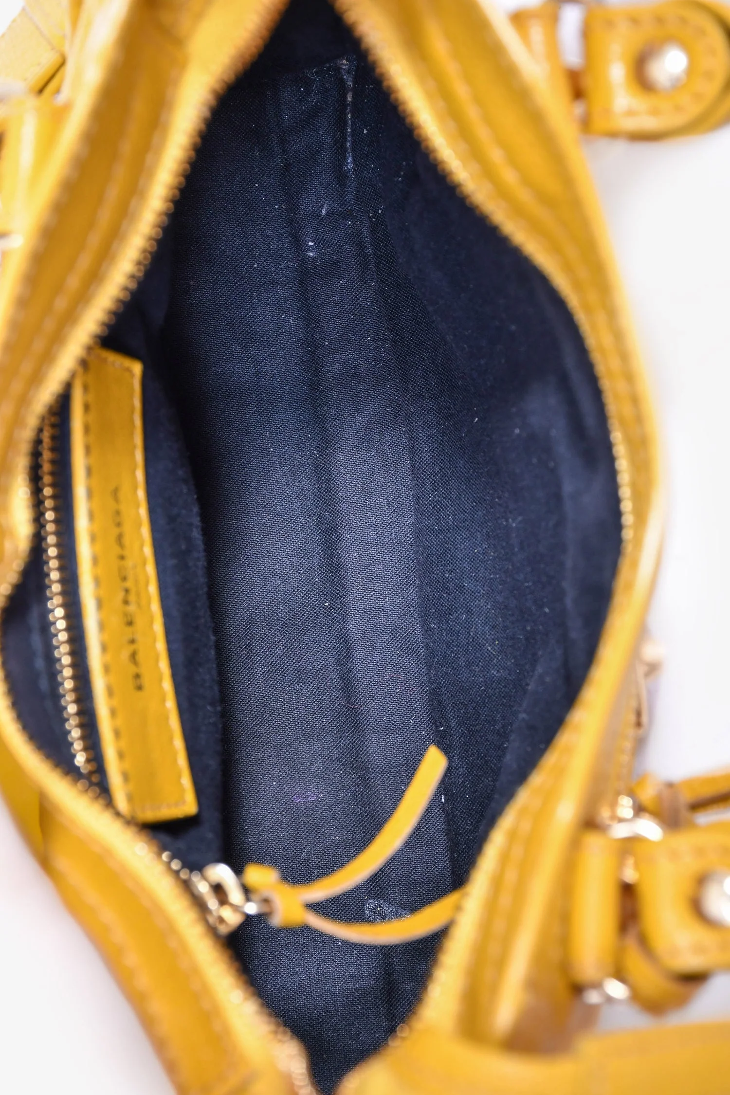 Balenciaga Yellow Leather 'Le City Bag' Mini Top Handle Bag - Image 7