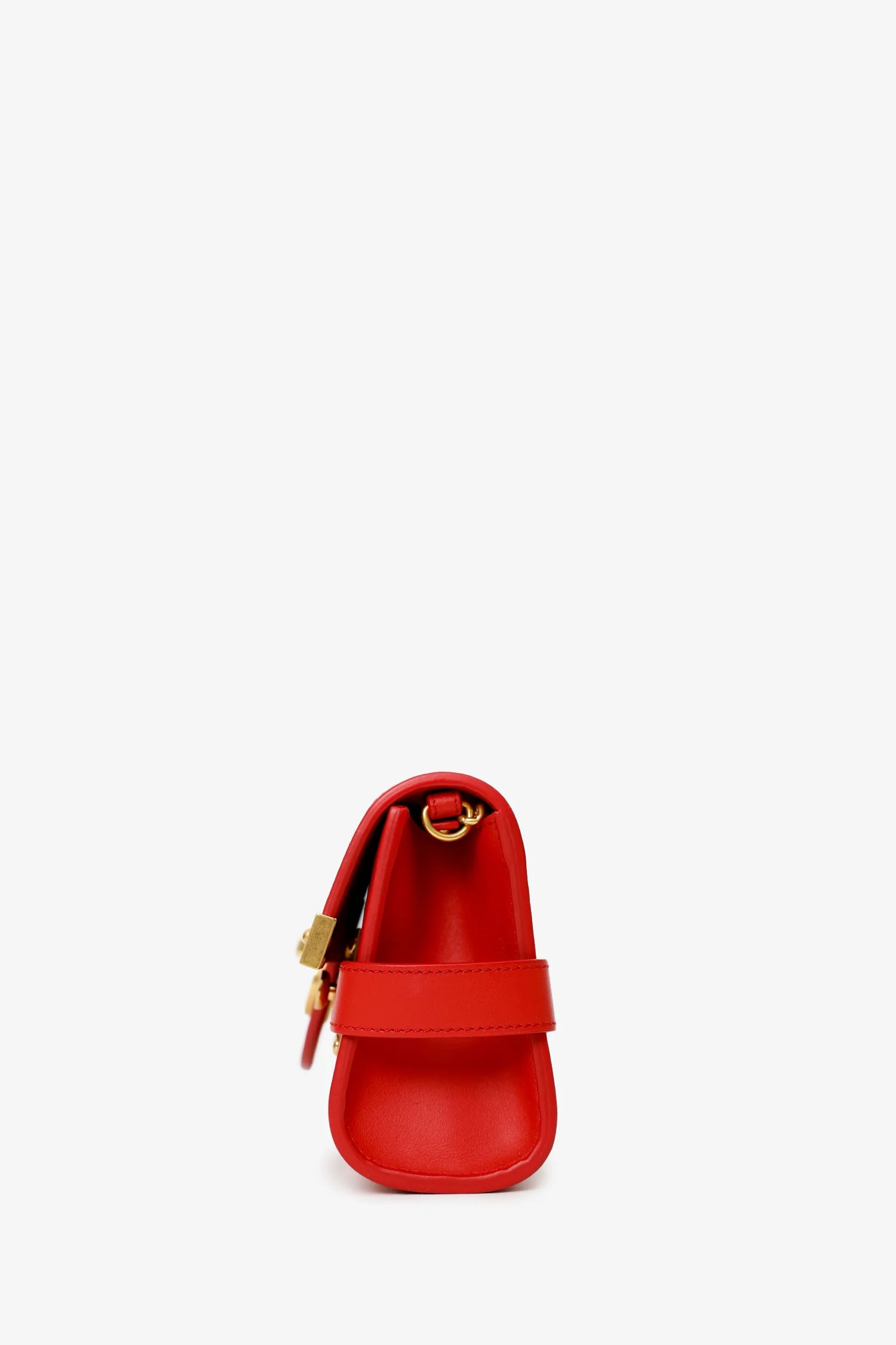 Balmain Red Leather B-Buzz Pouch 23 Crossbody Bag - Image 3