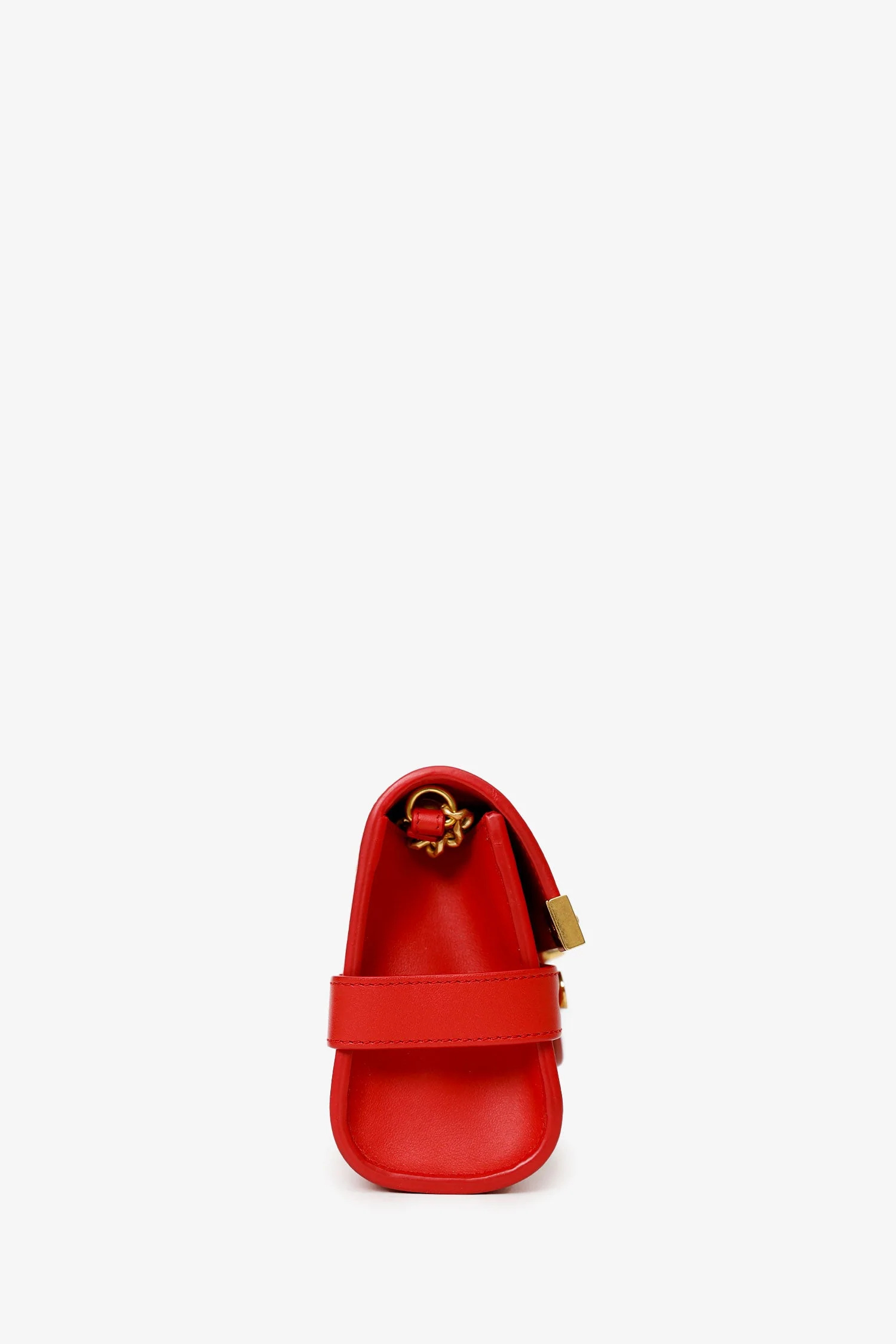 Balmain Red Leather B-Buzz Pouch 23 Crossbody Bag - Image 4