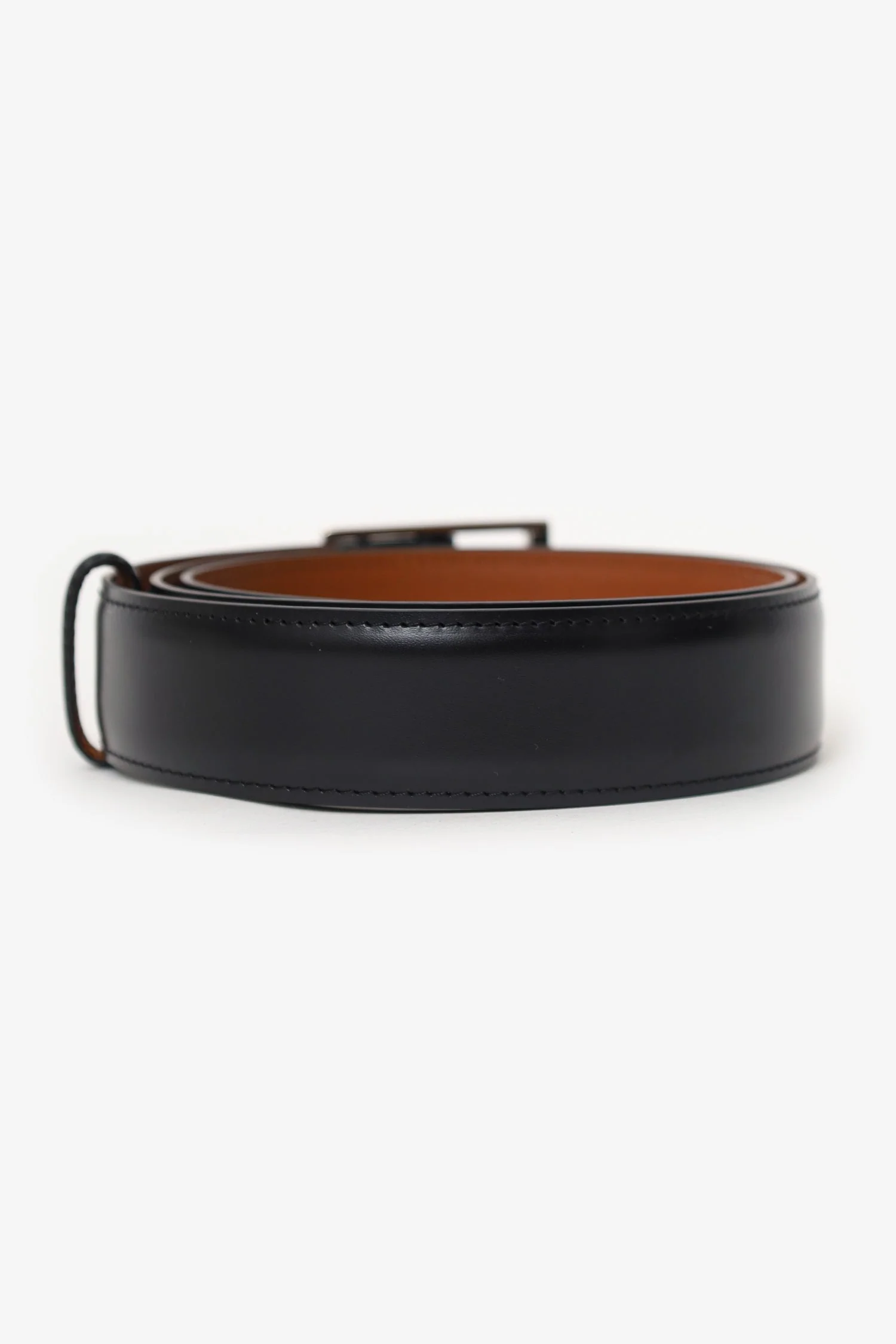 Berluti Black Leather Waist Belt Size 95 Mens - Image 3