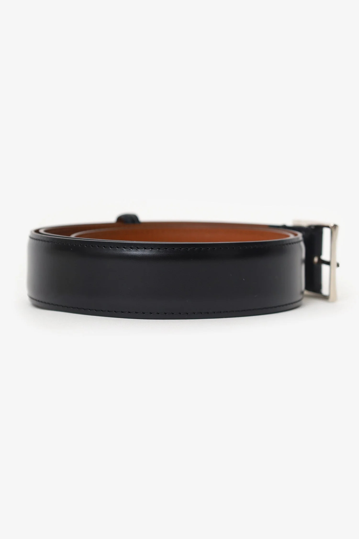 Berluti Black Leather Waist Belt Size 95 Mens - Image 4