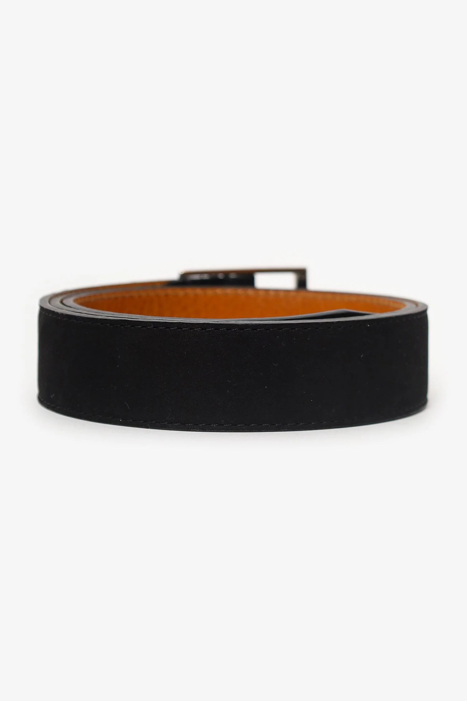 Berluti Black Suede Leather Waist Belt Size 95 Mens - Image 3