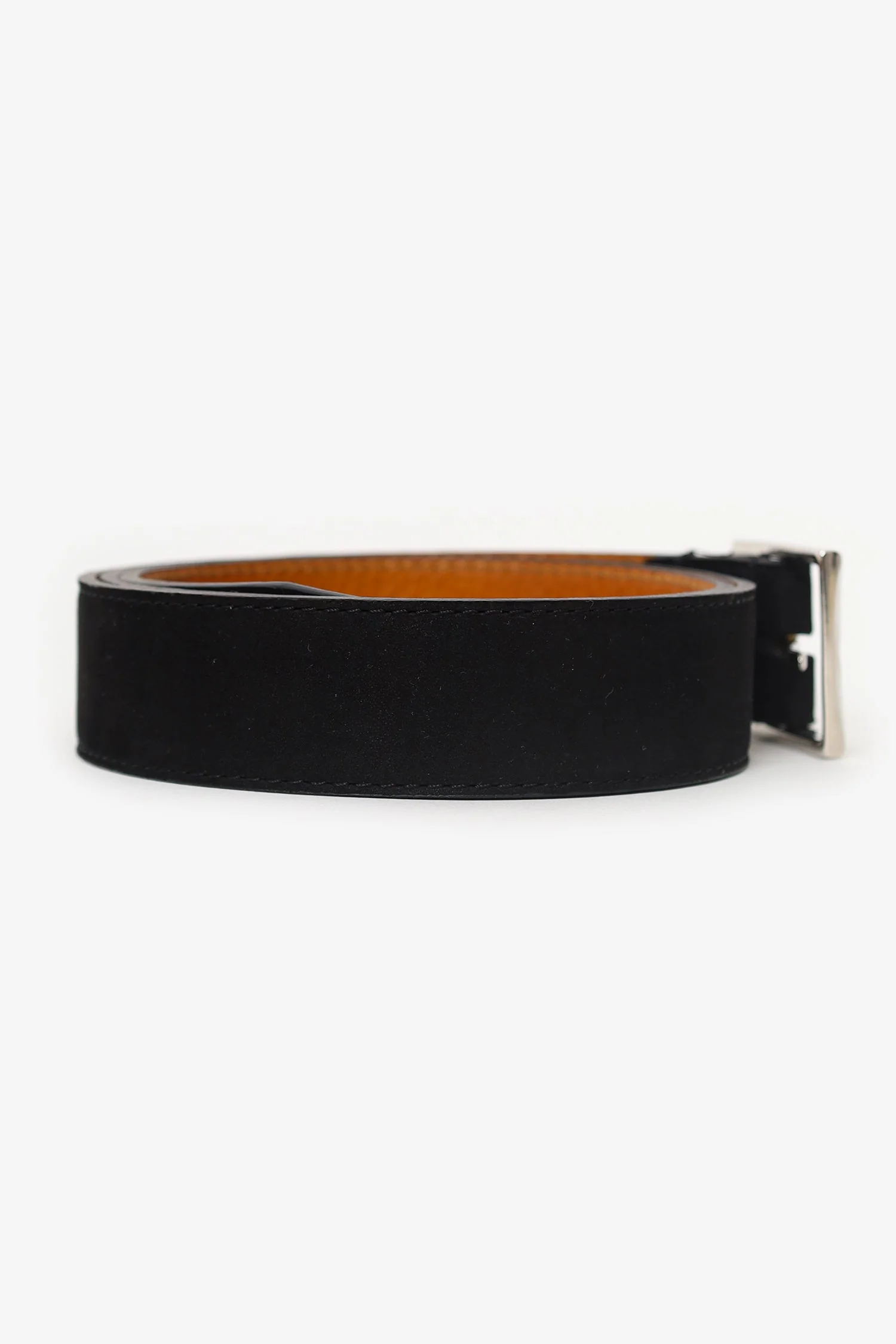 Berluti Black Suede Leather Waist Belt Size 95 Mens - Image 4