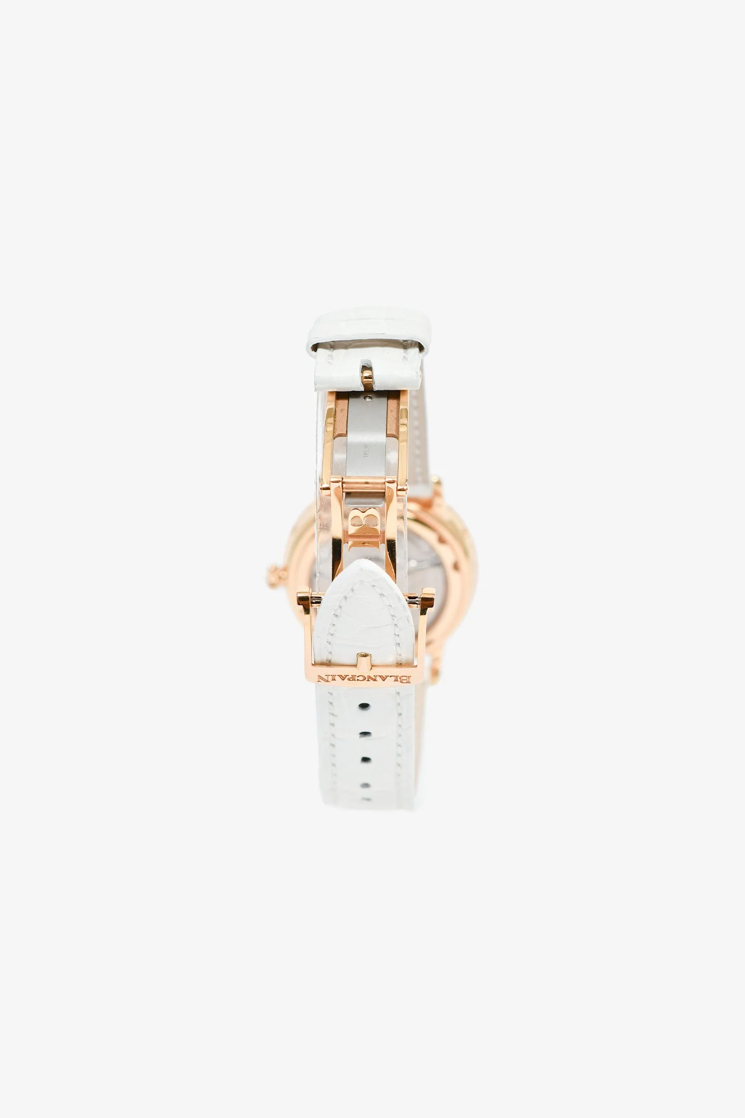 Blancpain 18K Rose Gold/Mother of Pearl/Diamond Set Quantième Complet 35m Watch - Image 3