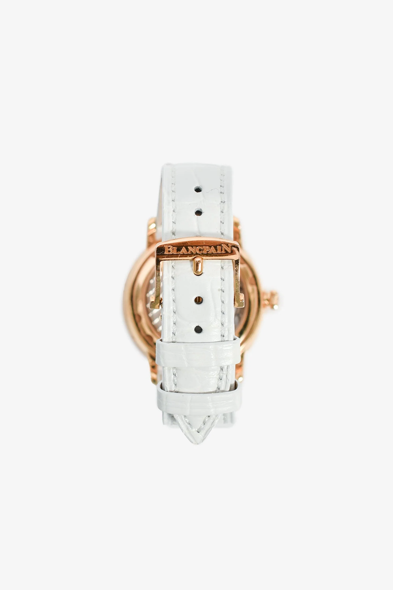 Blancpain 18K Rose Gold/Mother of Pearl/Diamond Set Quantième Complet 35m Watch - Image 4