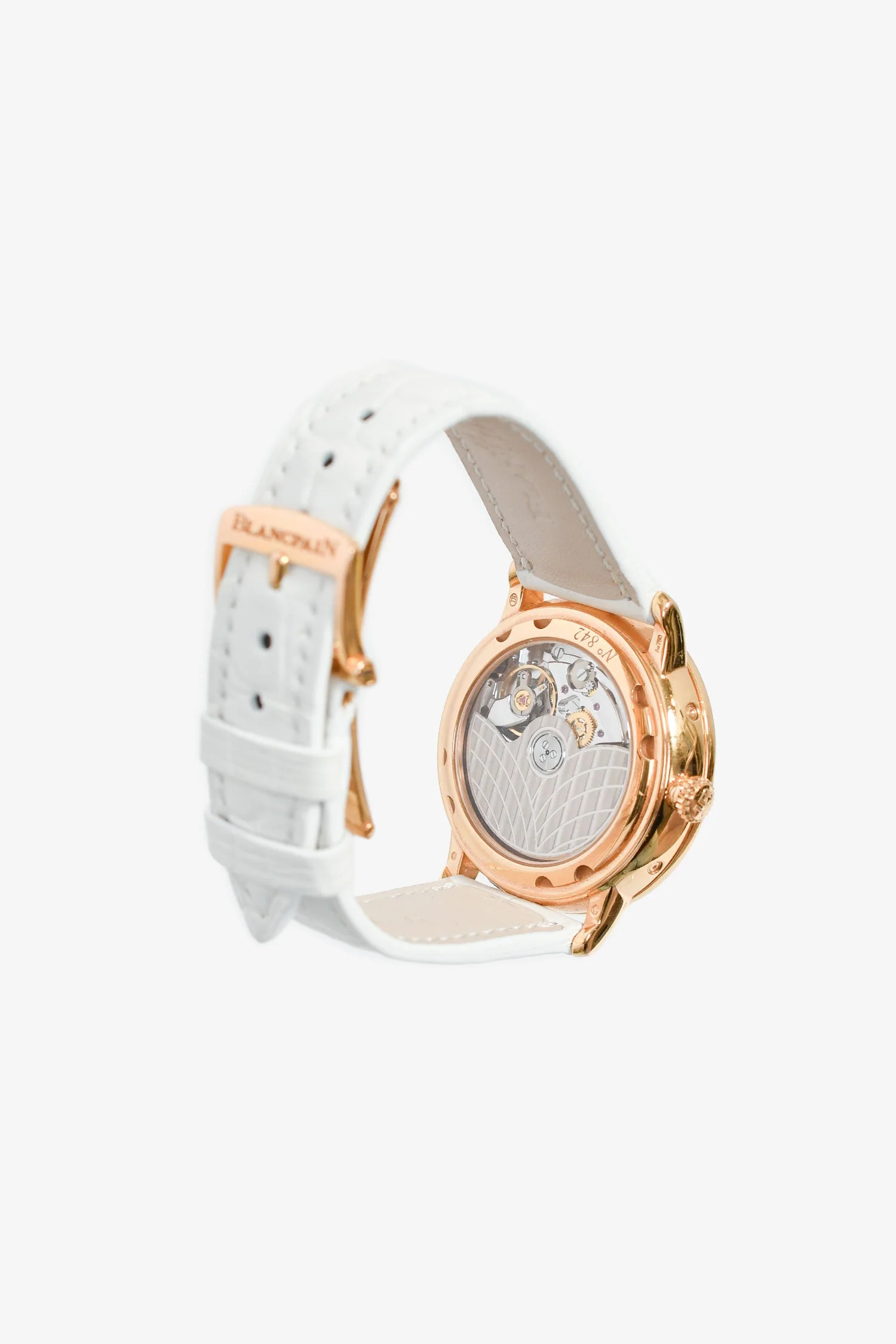 Blancpain 18K Rose Gold/Mother of Pearl/Diamond Set Quantième Complet 35m Watch - Image 5