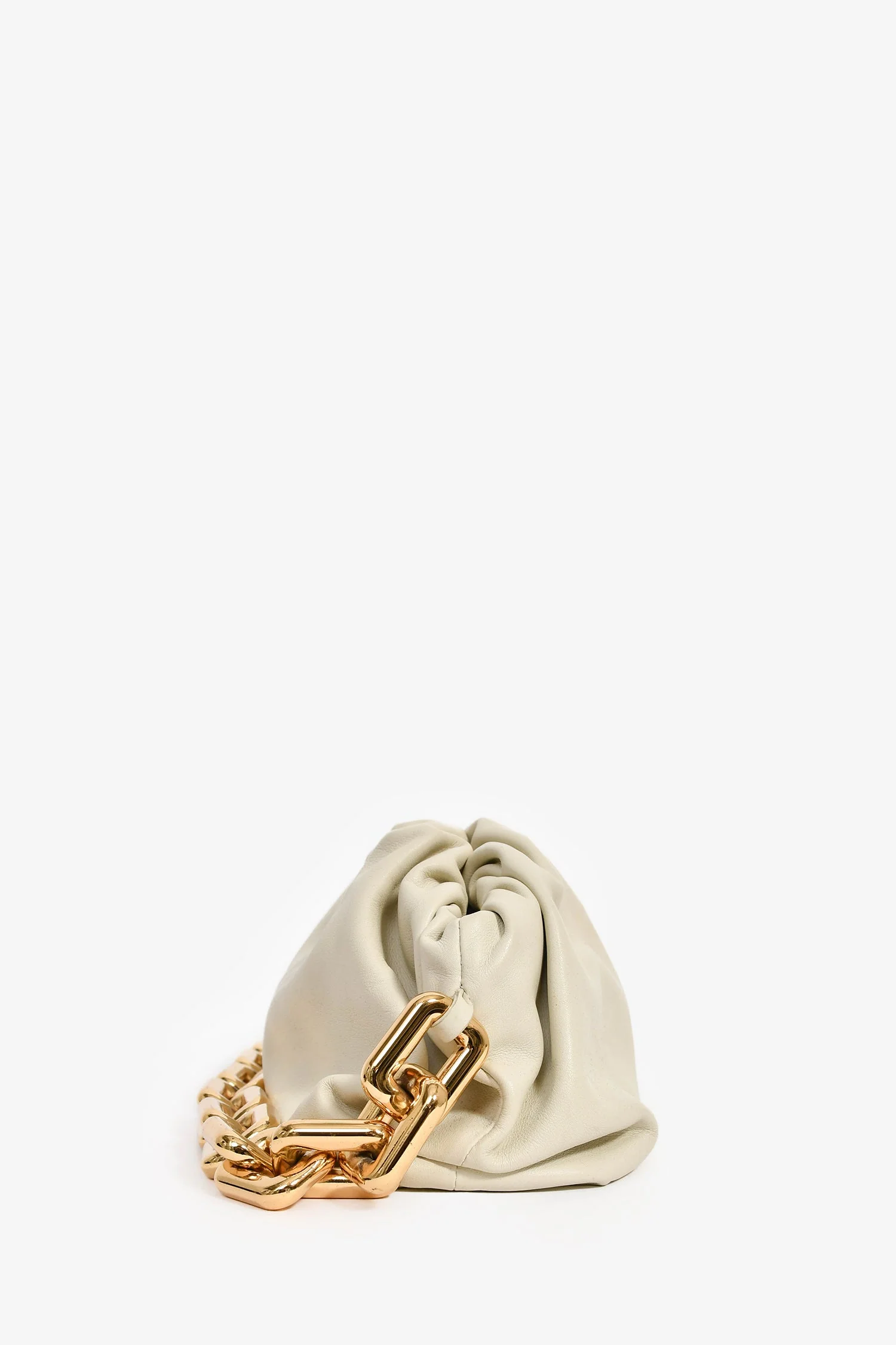 Bottega Veneta Beige Chain Pouch Bag - Image 3