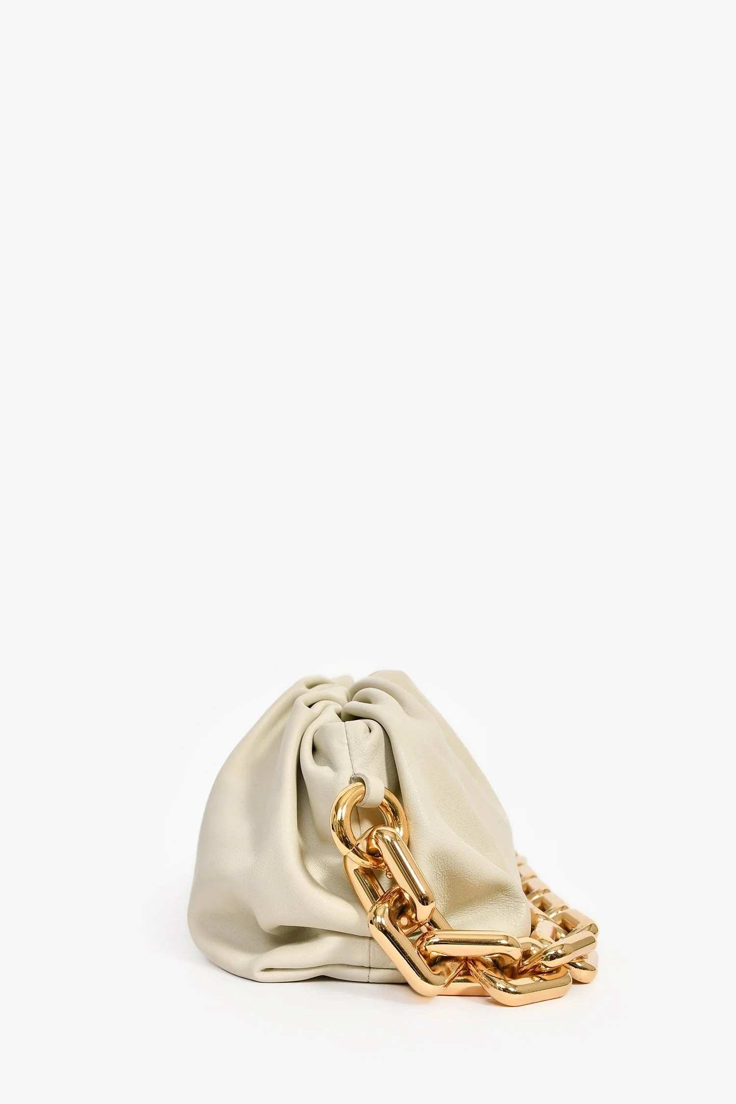 Bottega Veneta Beige Chain Pouch Bag - Image 4
