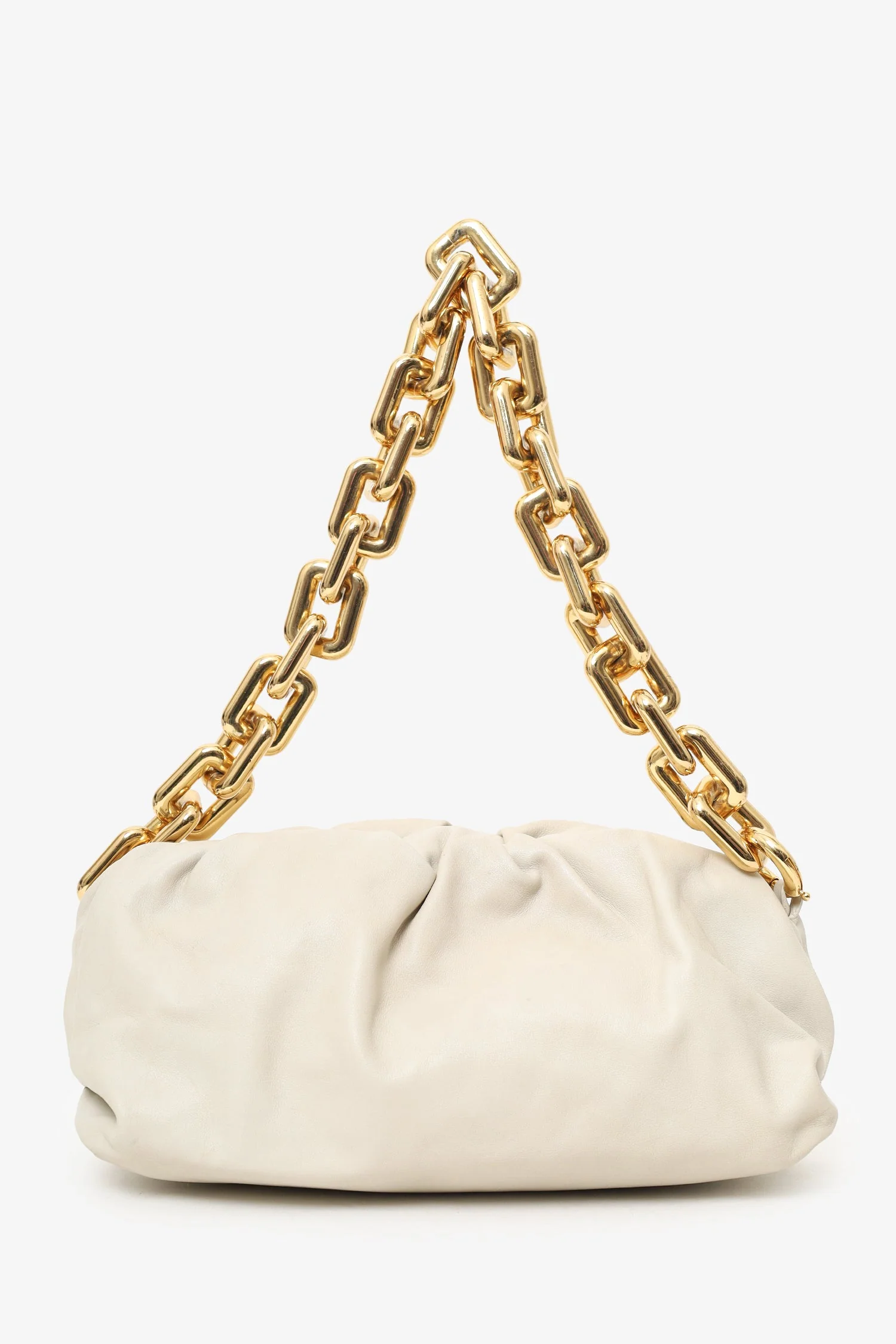 Bottega Veneta Beige Chain Pouch Bag - Image 2