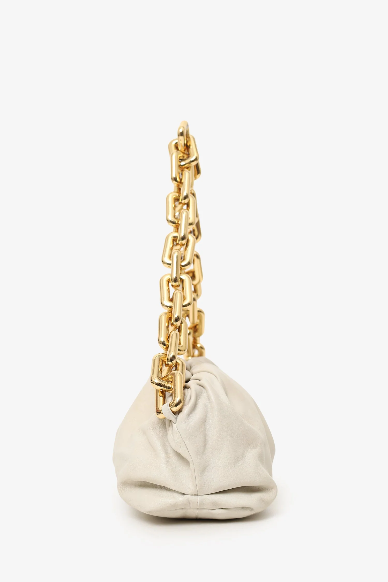 Bottega Veneta Beige Chain Pouch Bag - Image 4
