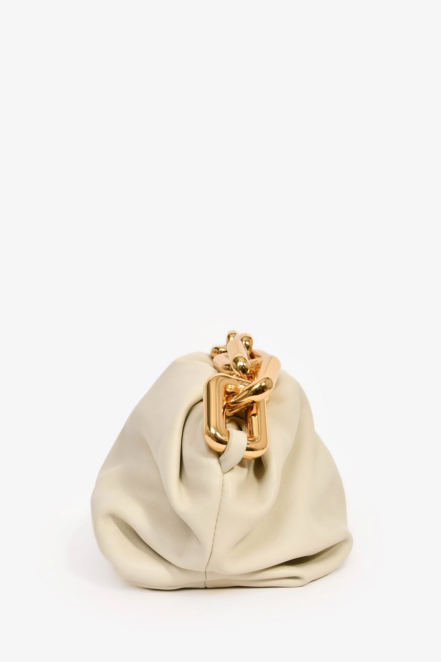 Bottega Veneta Beige Chain Pouch Bag - Image 4