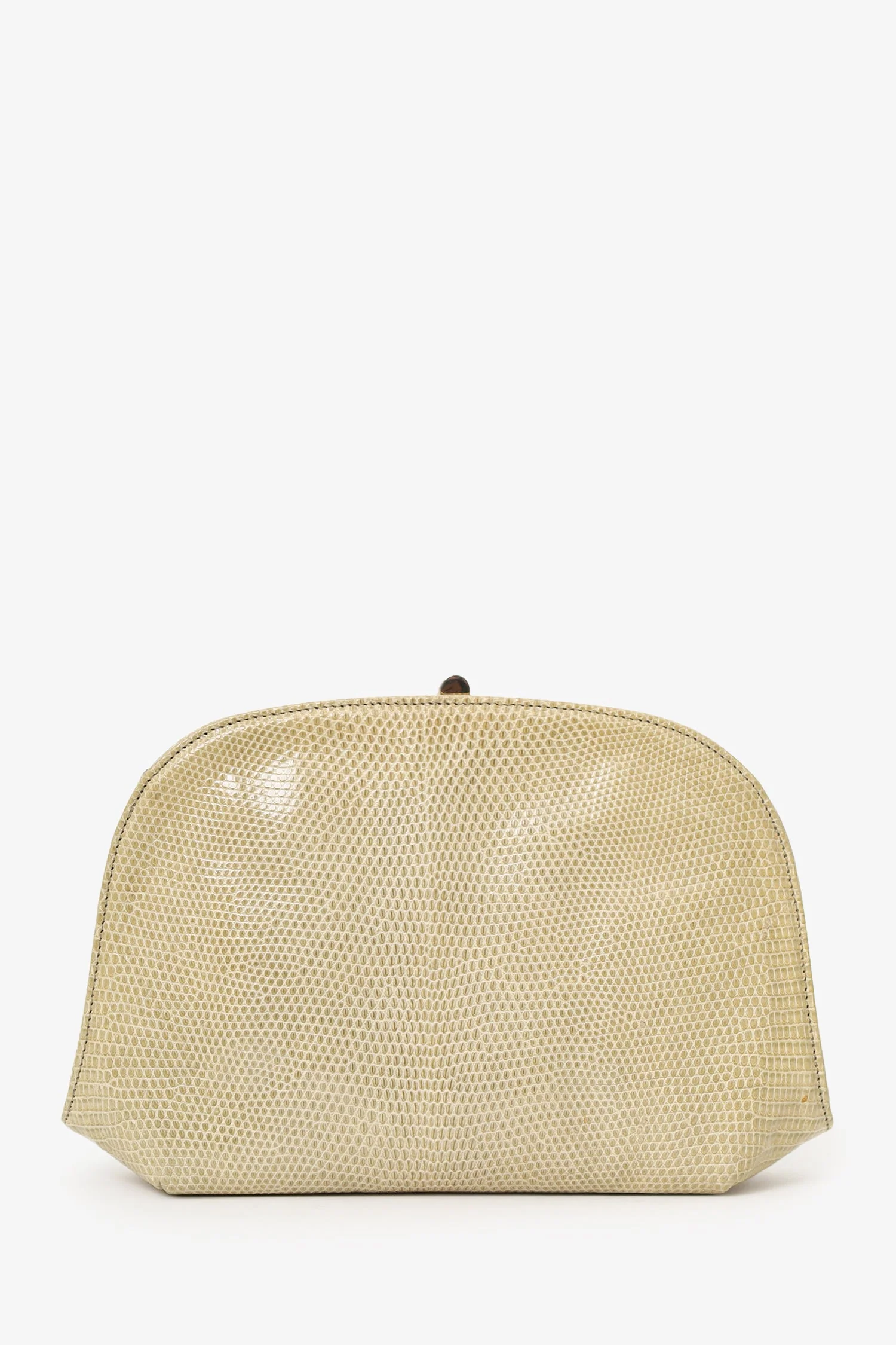 Bottega Veneta Beige Croc Vintage Clutch - Image 2