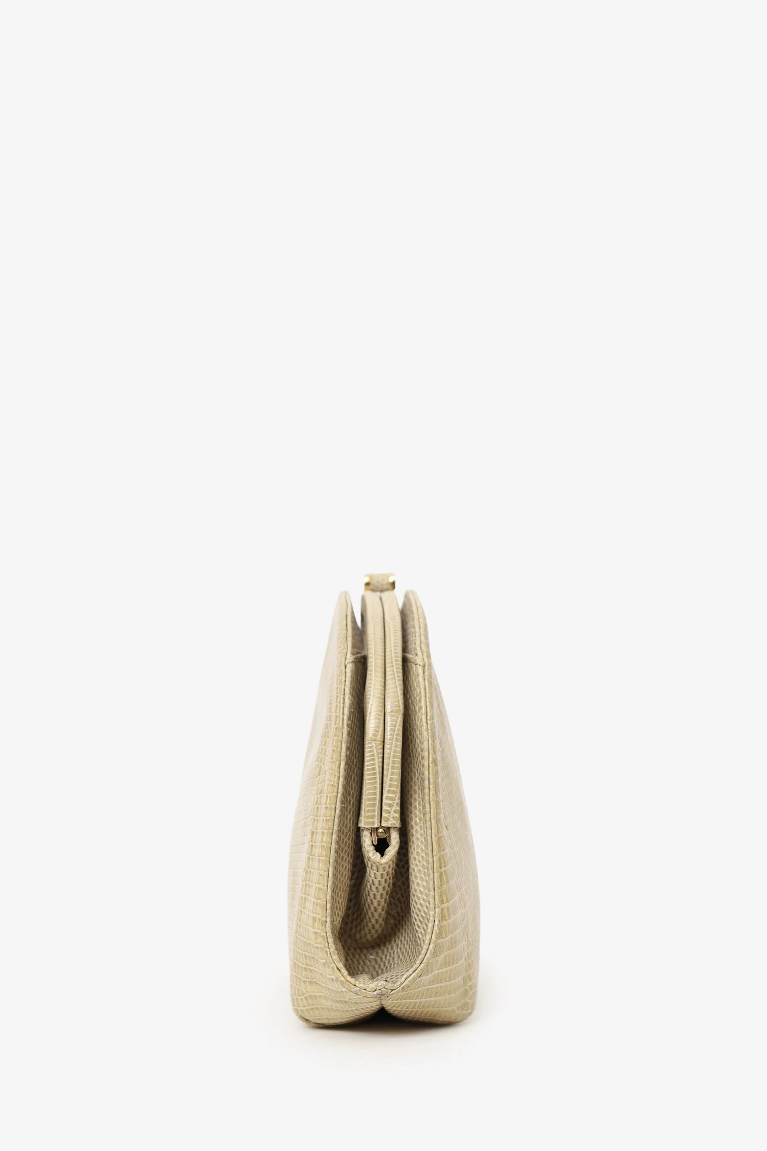Bottega Veneta Beige Croc Vintage Clutch - Image 3