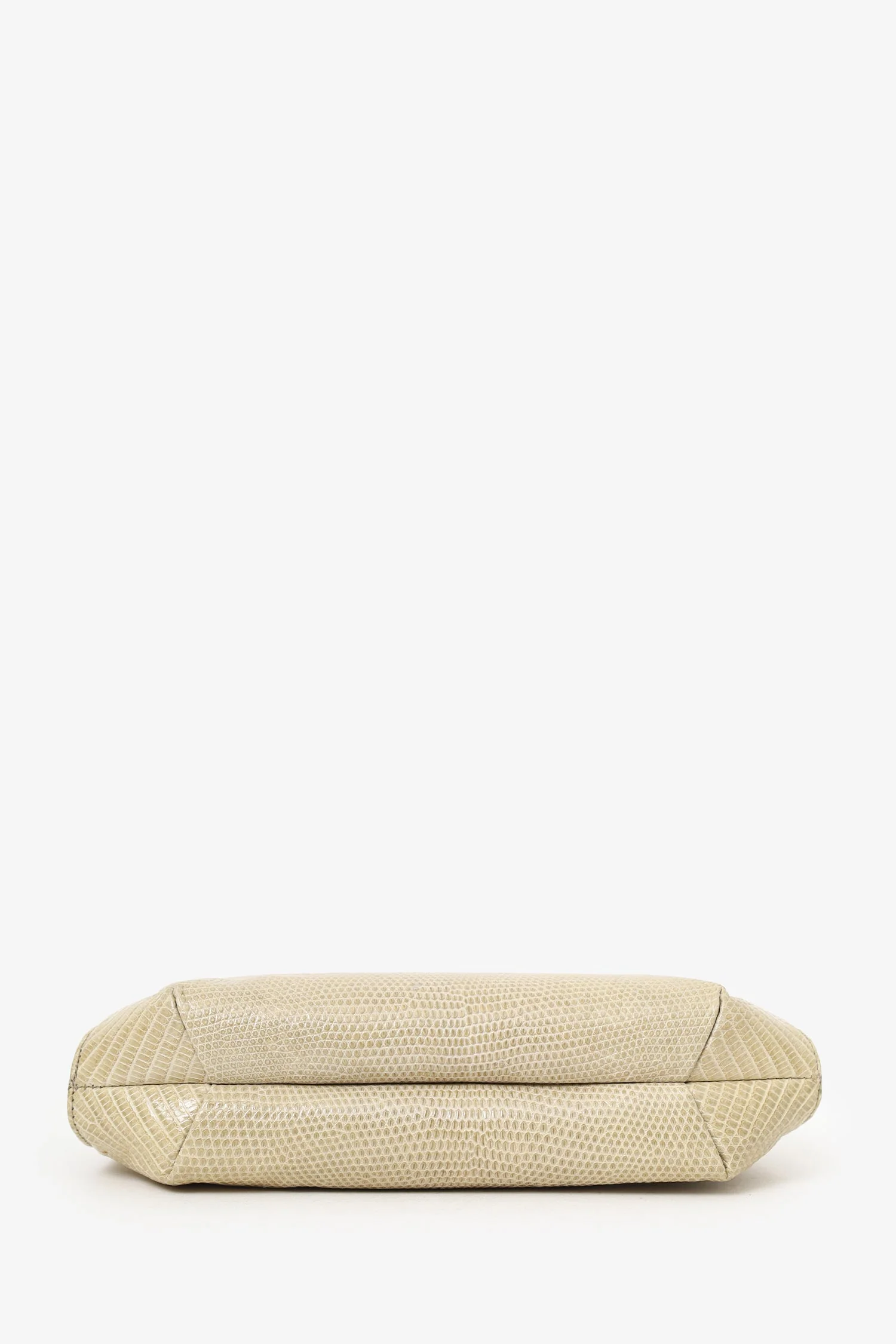 Bottega Veneta Beige Croc Vintage Clutch - Image 5