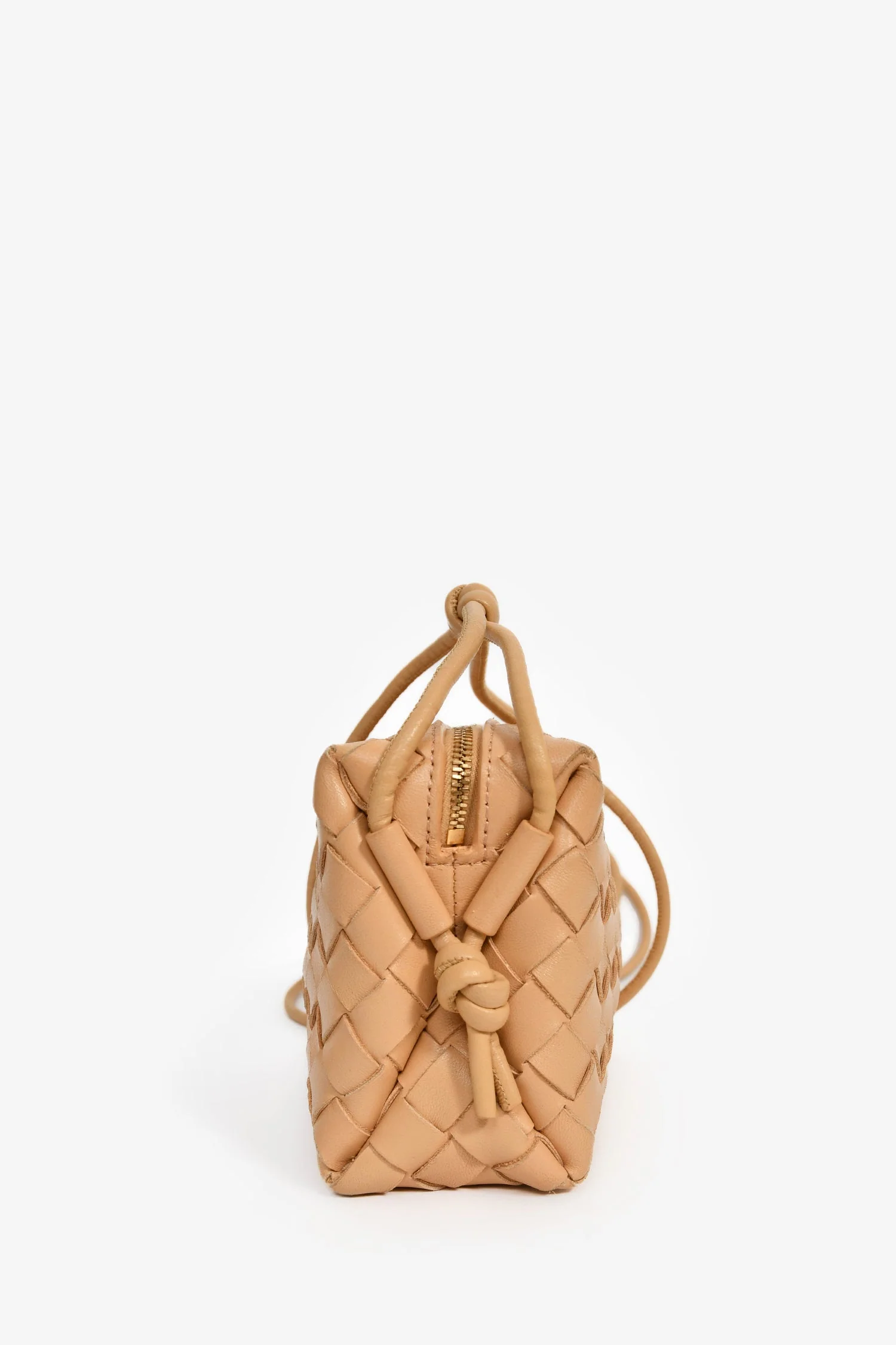 Bottega Veneta Beige Intrecciato Leather Mini Loop Camera Bag - Image 3