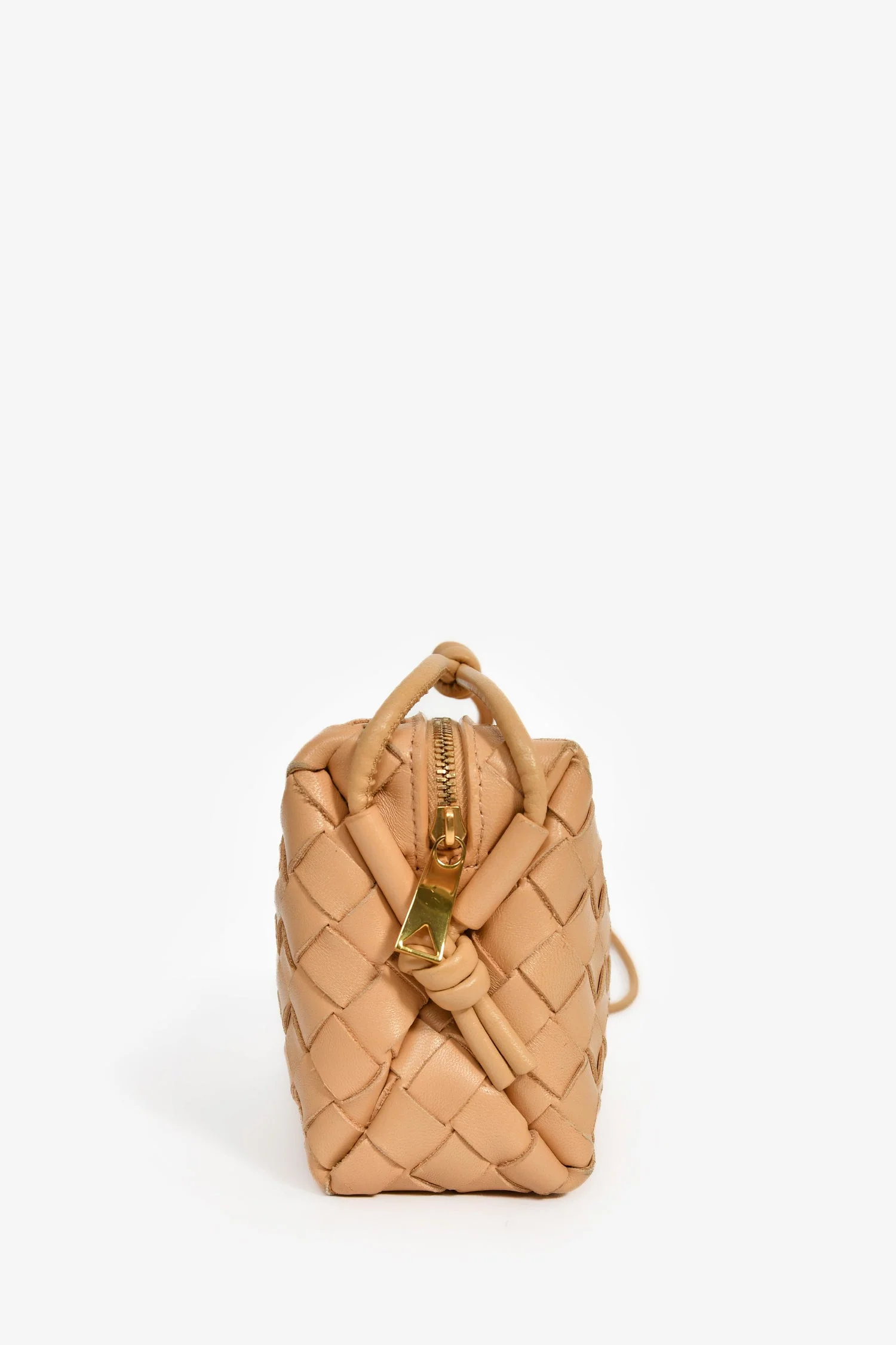 Bottega Veneta Beige Intrecciato Leather Mini Loop Camera Bag - Image 4