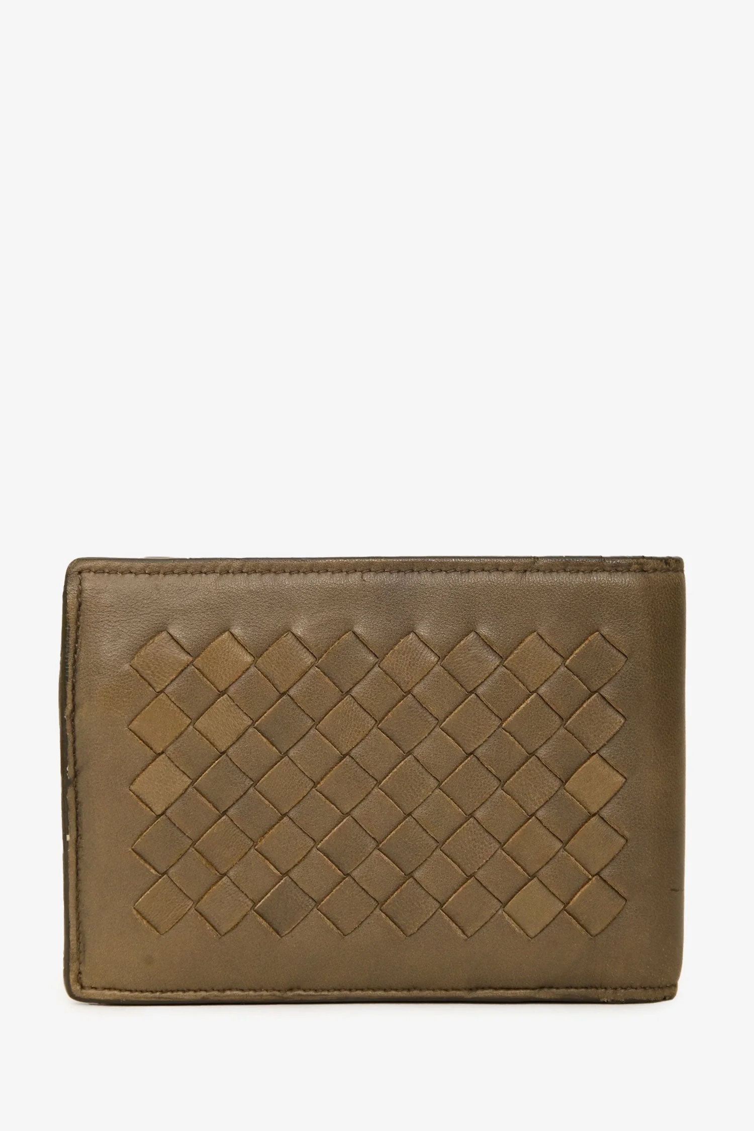 Bottega Veneta Beige Leather Intrecciato Bi-Fold Wallet - Image 2