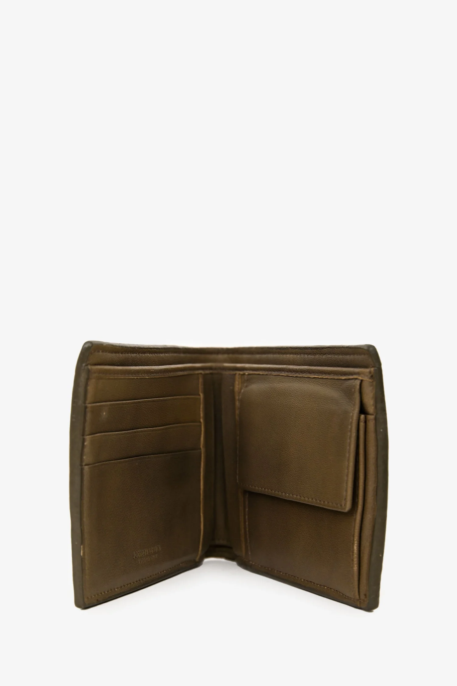Bottega Veneta Beige Leather Intrecciato Bi-Fold Wallet - Image 4