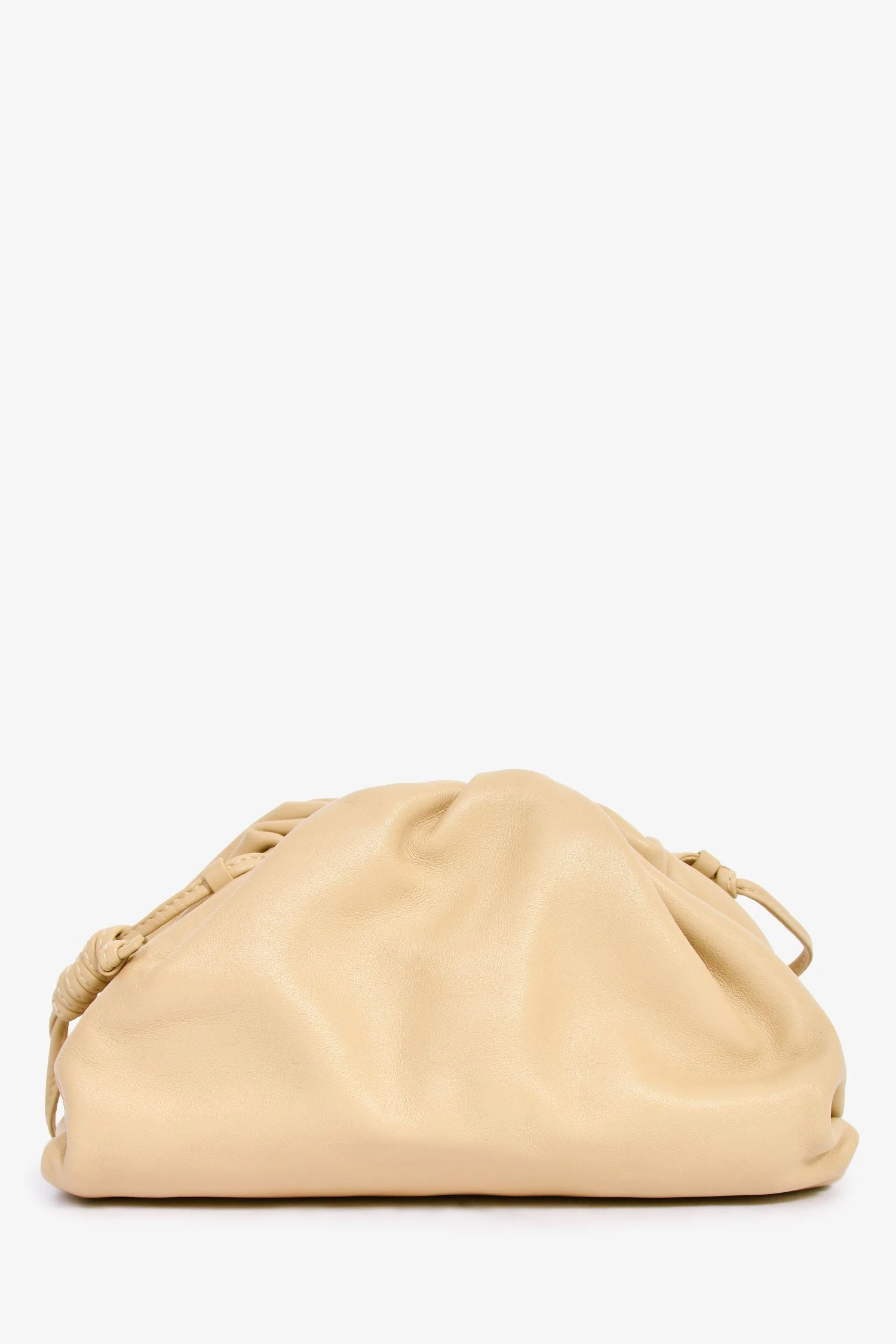 Bottega Veneta Beige Leather Mini Pouch Bag - Image 2