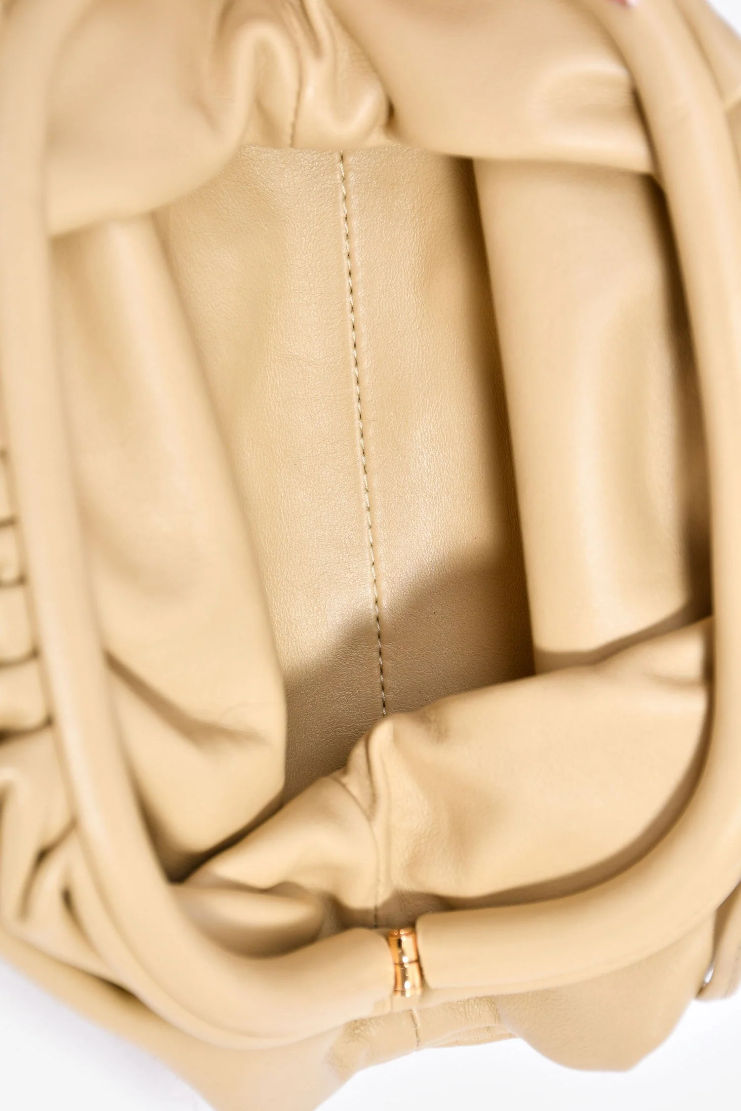 Bottega Veneta Beige Leather Mini Pouch Bag - Image 6
