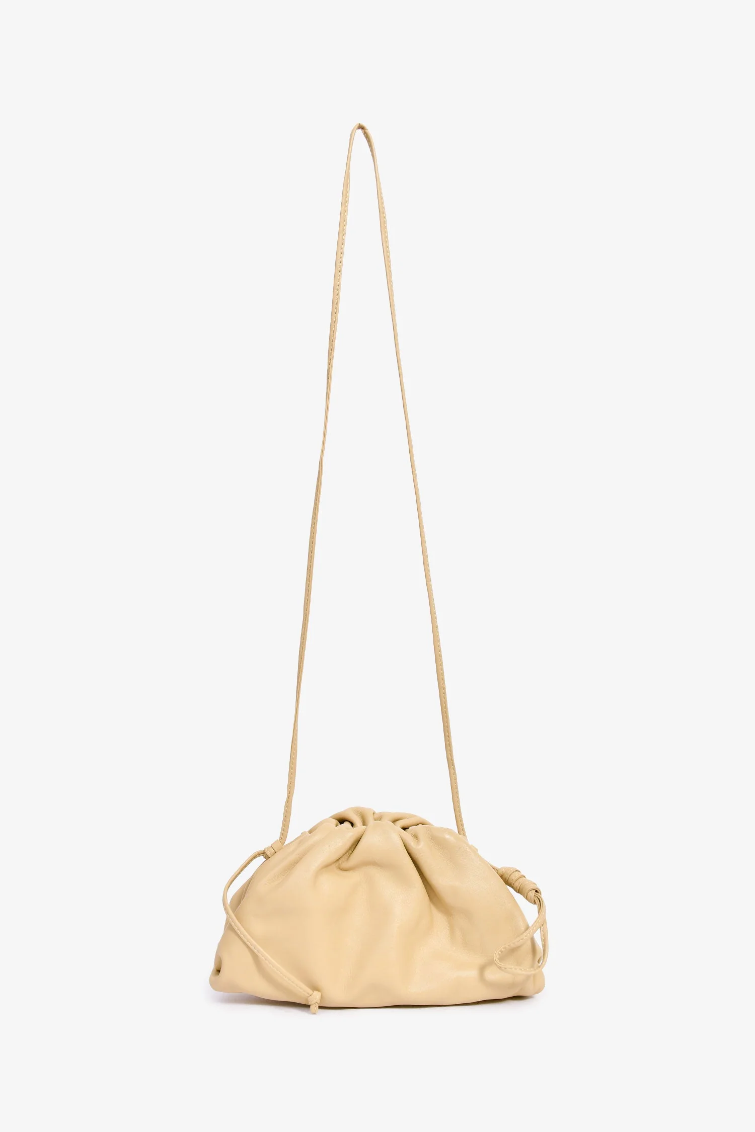 Bottega Veneta Beige Leather Mini Pouch Bag - Image 7