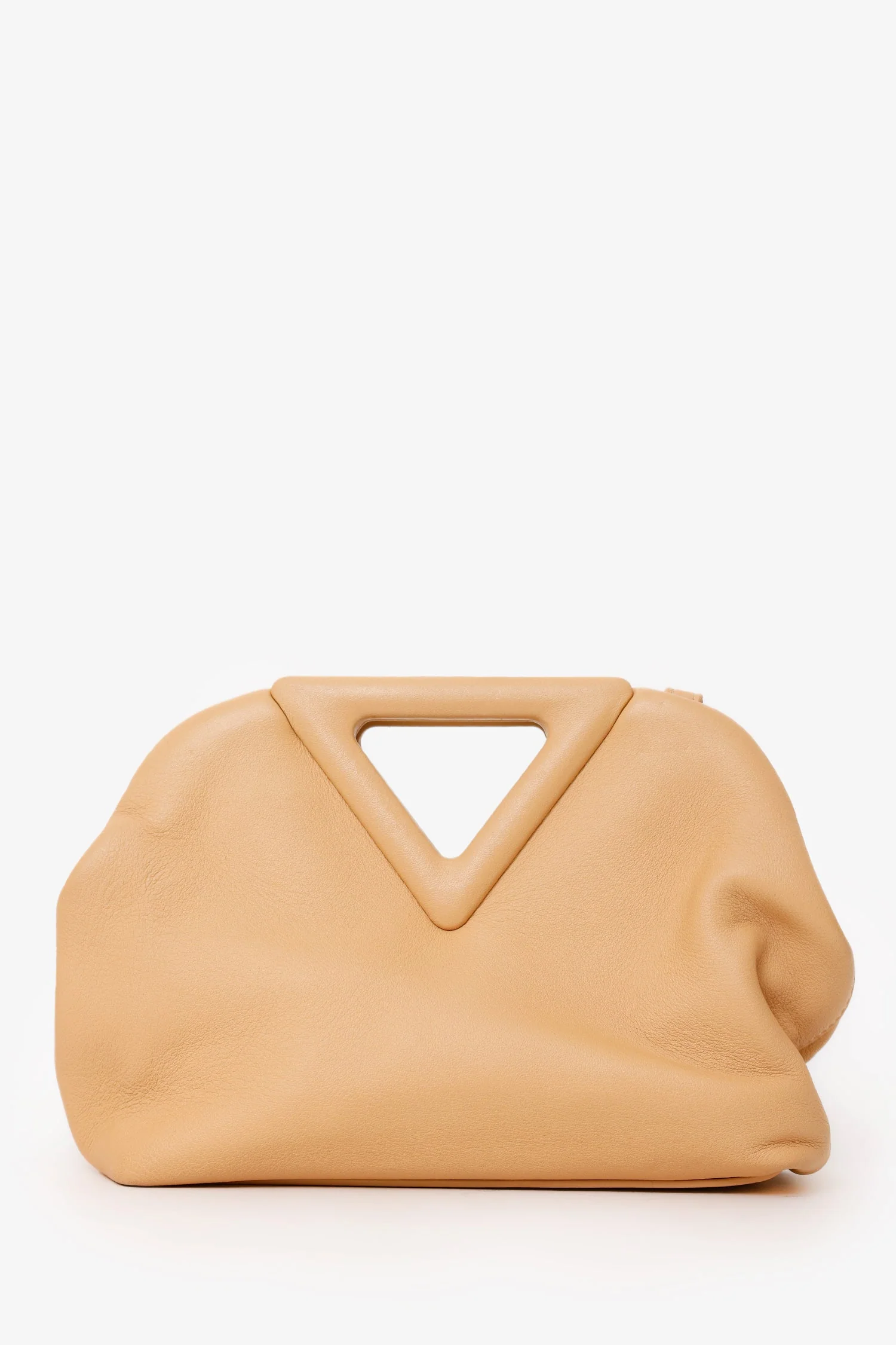 Bottega Veneta Beige Leather Small Point Clutch With Strap - Image 2