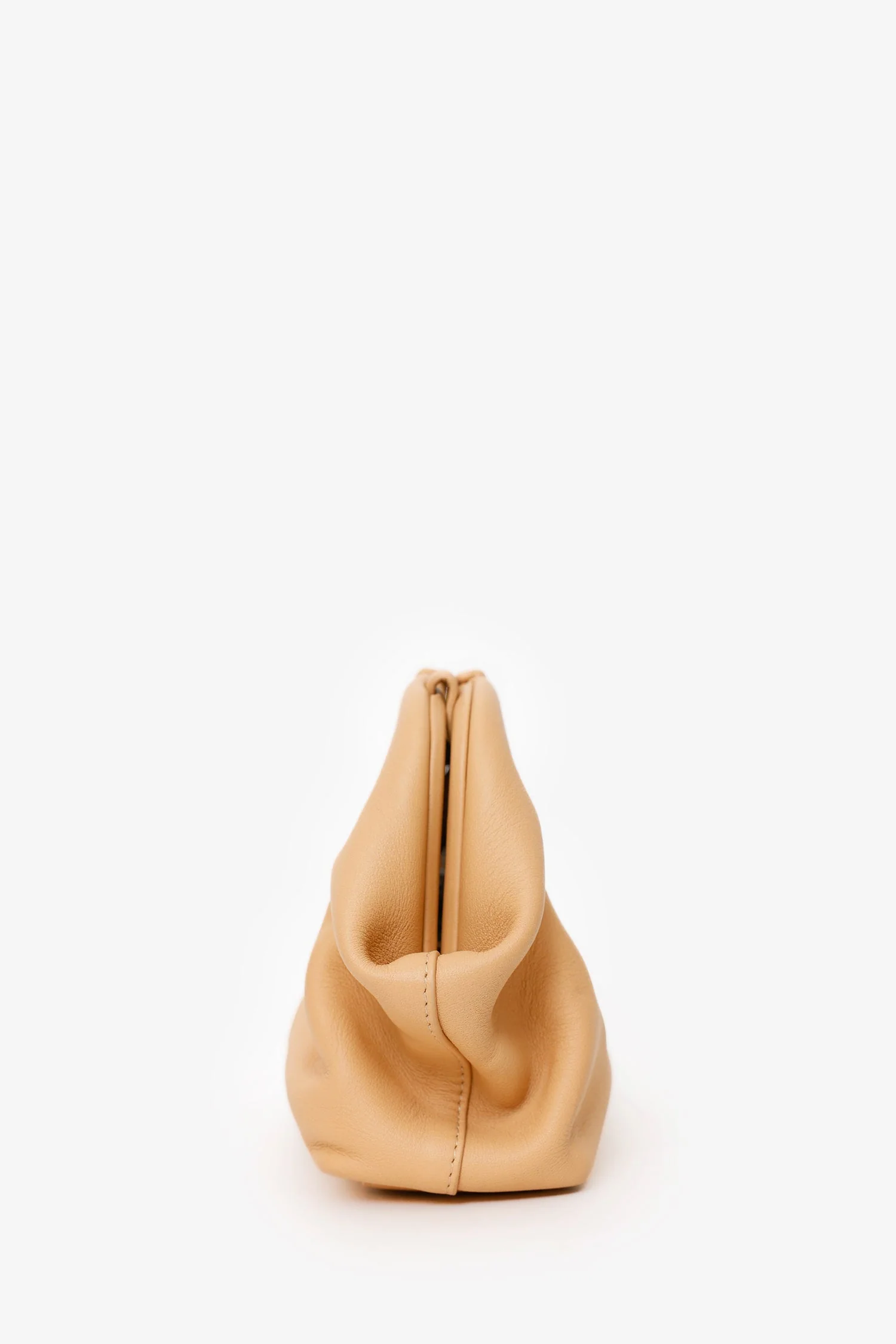 Bottega Veneta Beige Leather Small Point Clutch With Strap - Image 3