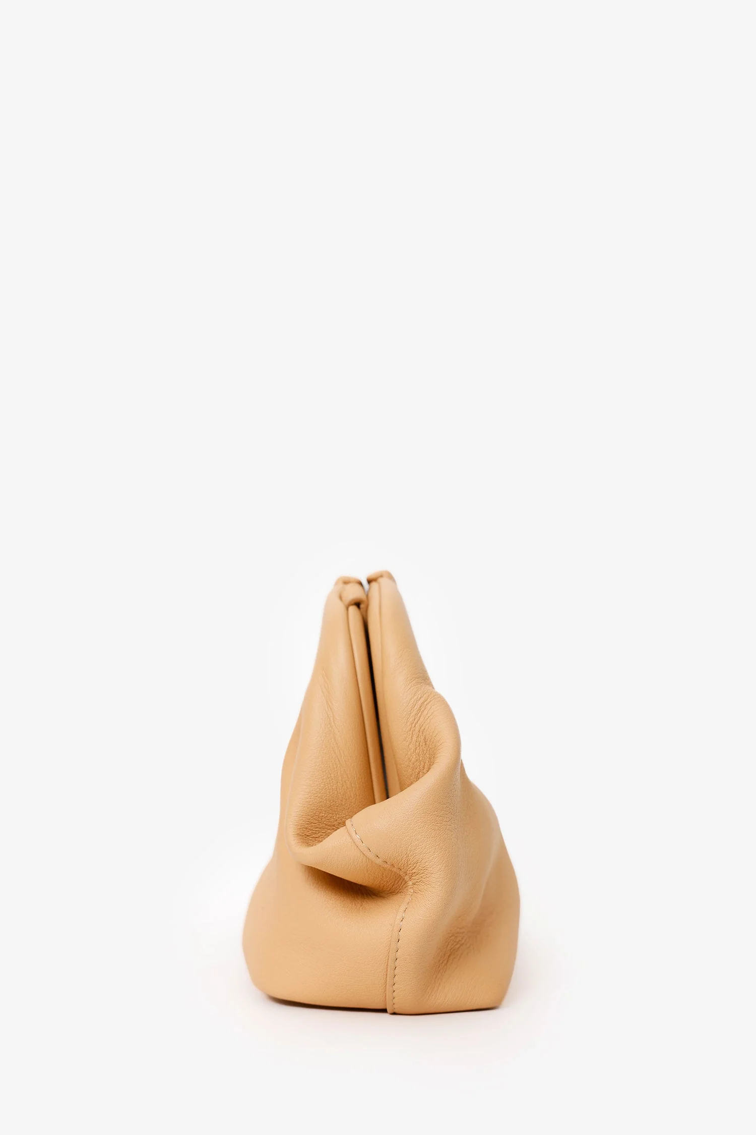 Bottega Veneta Beige Leather Small Point Clutch With Strap - Image 4