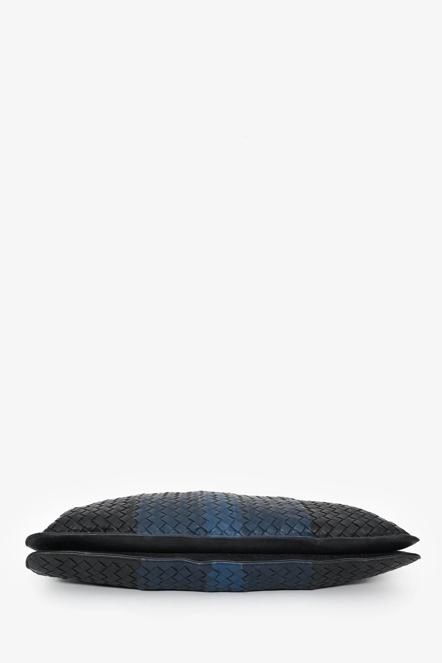 Bottega Veneta Black/Blue Intrecciato Leather Briefcase with Strap - Image 5
