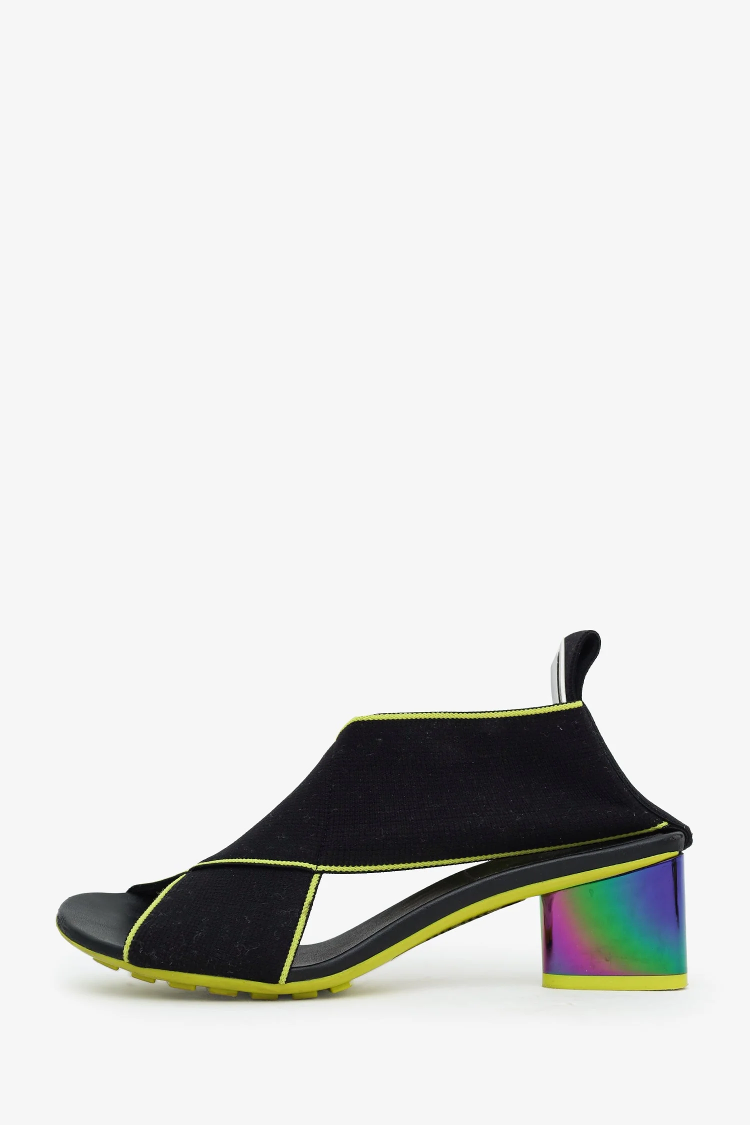 Bottega Veneta Black/Green Flex Heeled Sandals Size 37 - Image 5