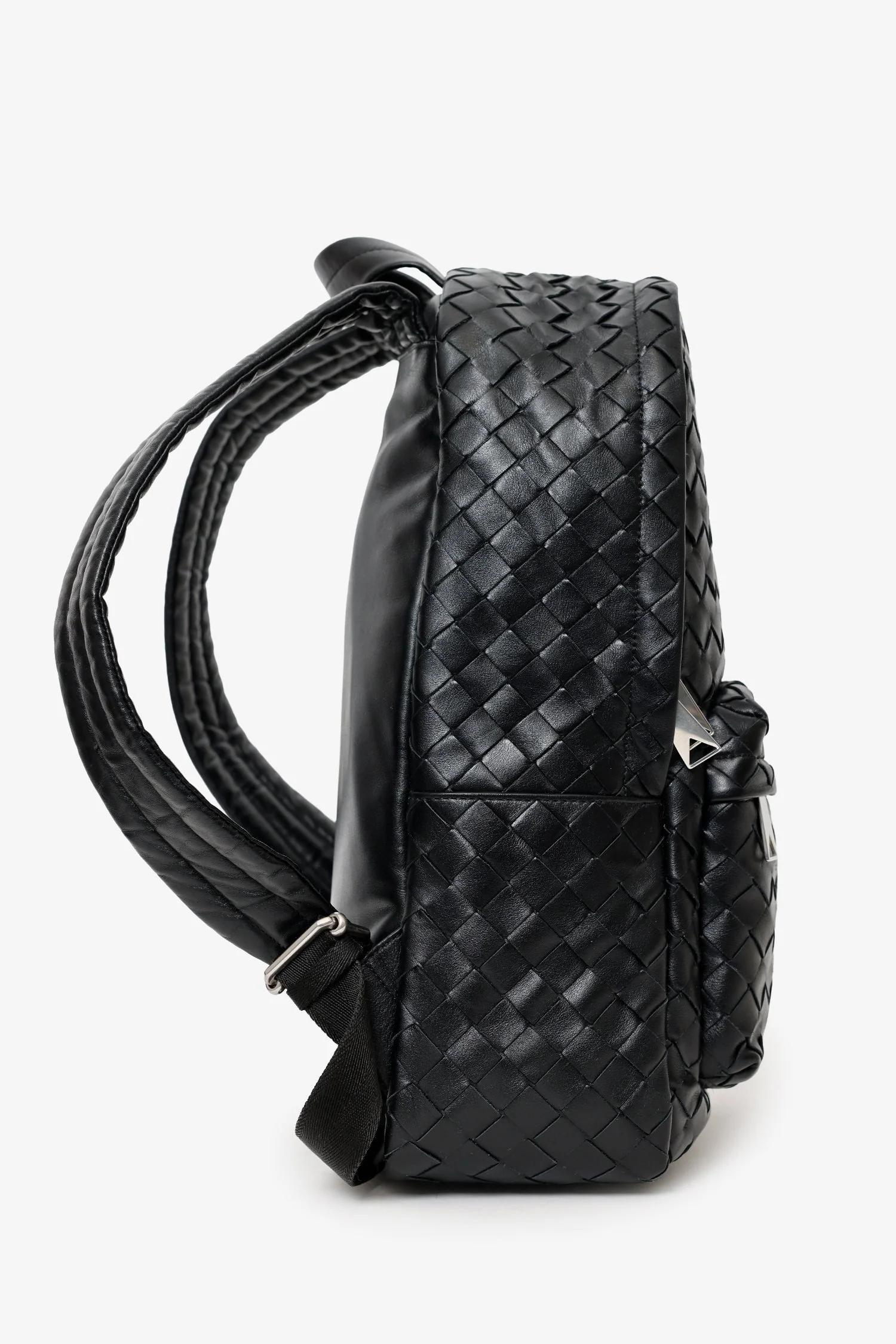 Bottega Veneta Black Intrecciato Leather Backpack - Image 2