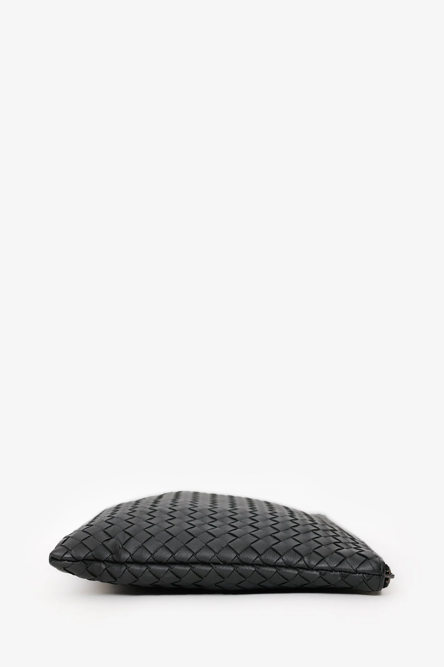 Bottega Veneta Black Intrecciato Leather Large Zip Clutch - Image 3