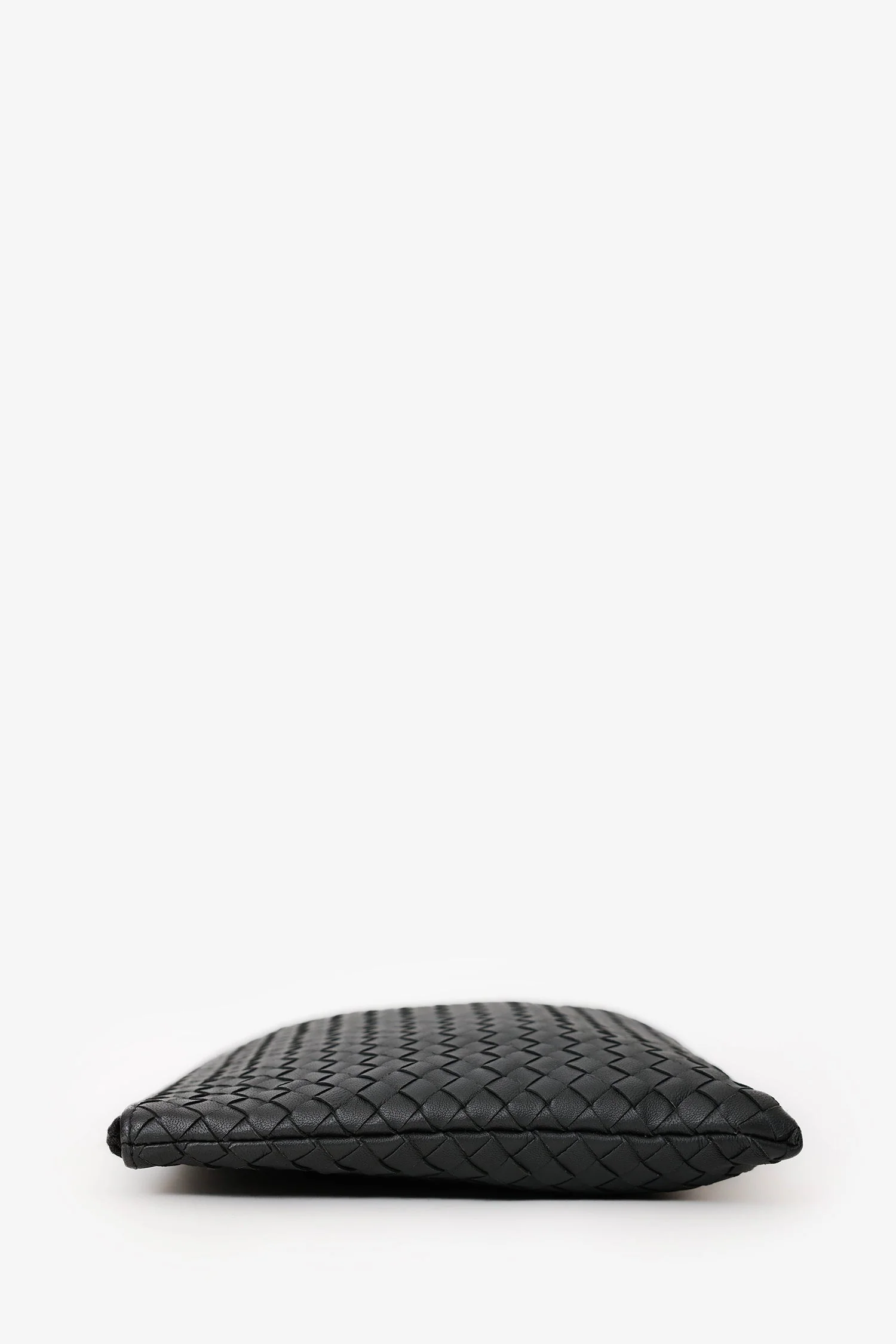Bottega Veneta Black Intrecciato Leather Large Zip Clutch - Image 4